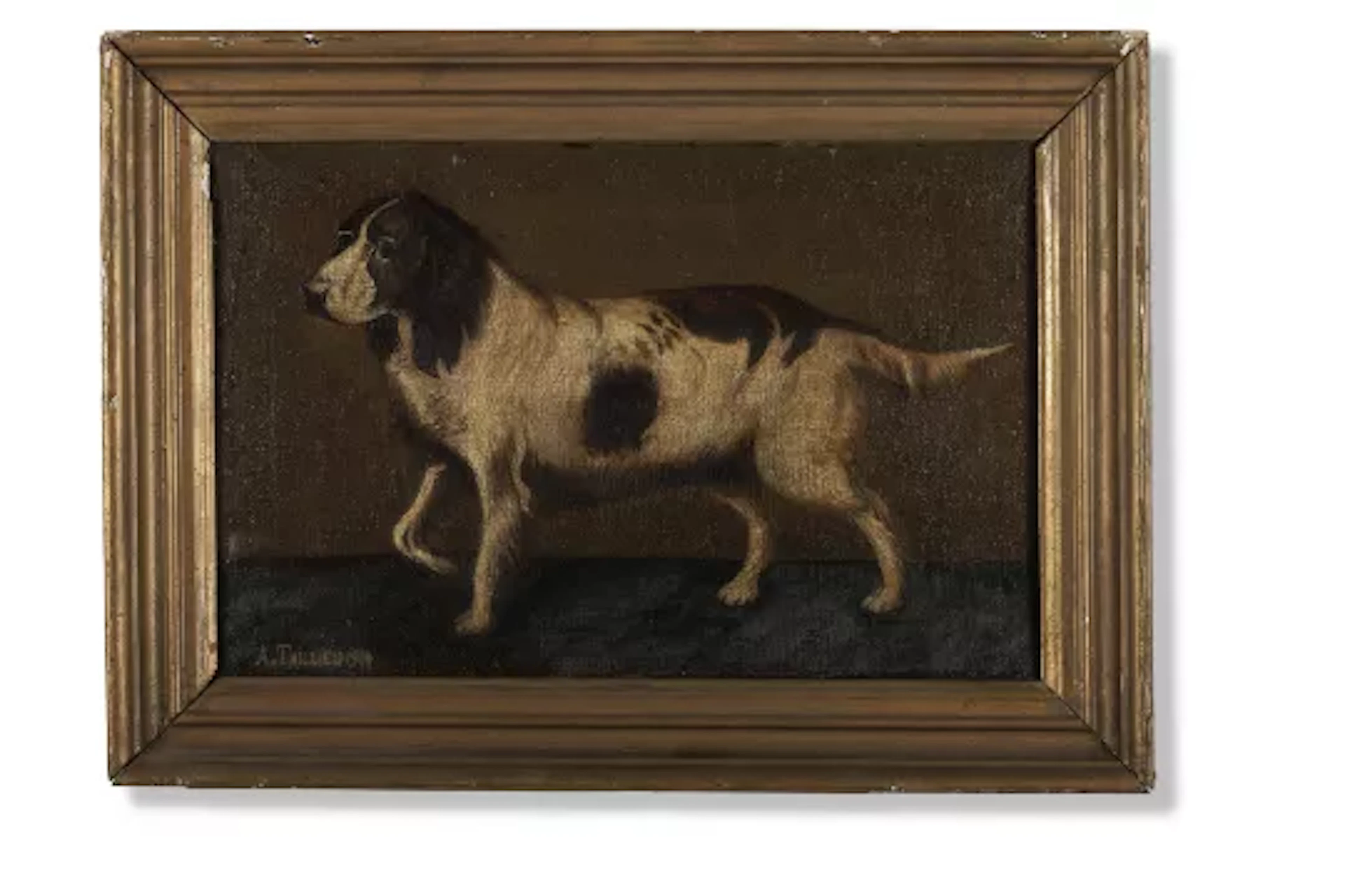FRENCH SCHOOL, 20TH CENTURY, A SPANIEL POINTING