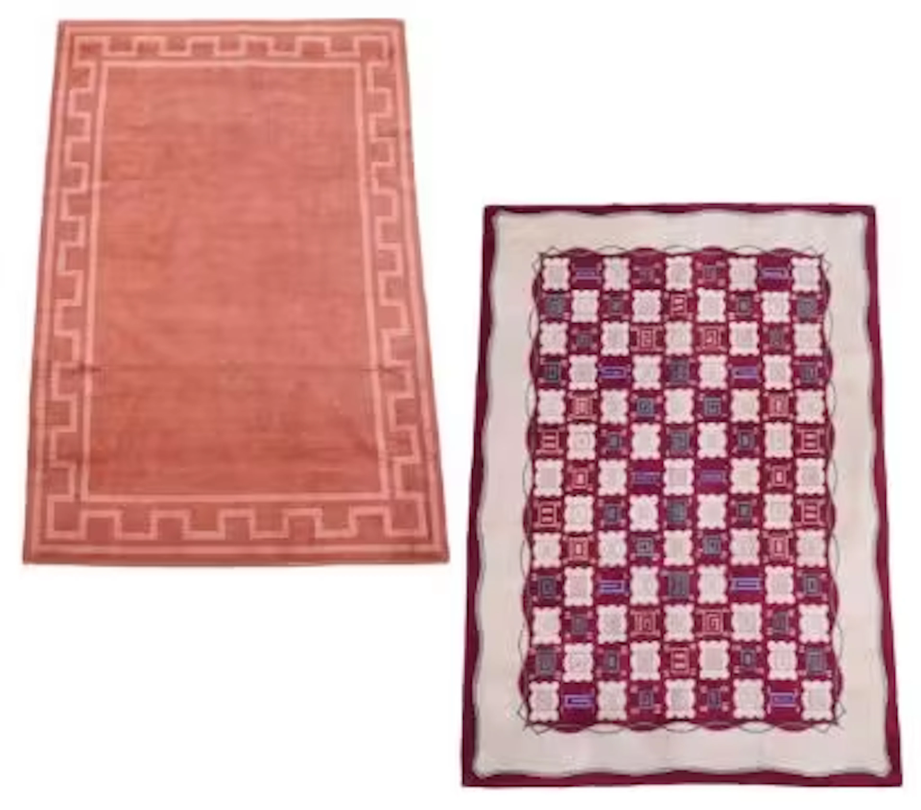 TWO FRENCH RUGS; 20TH CENTURY