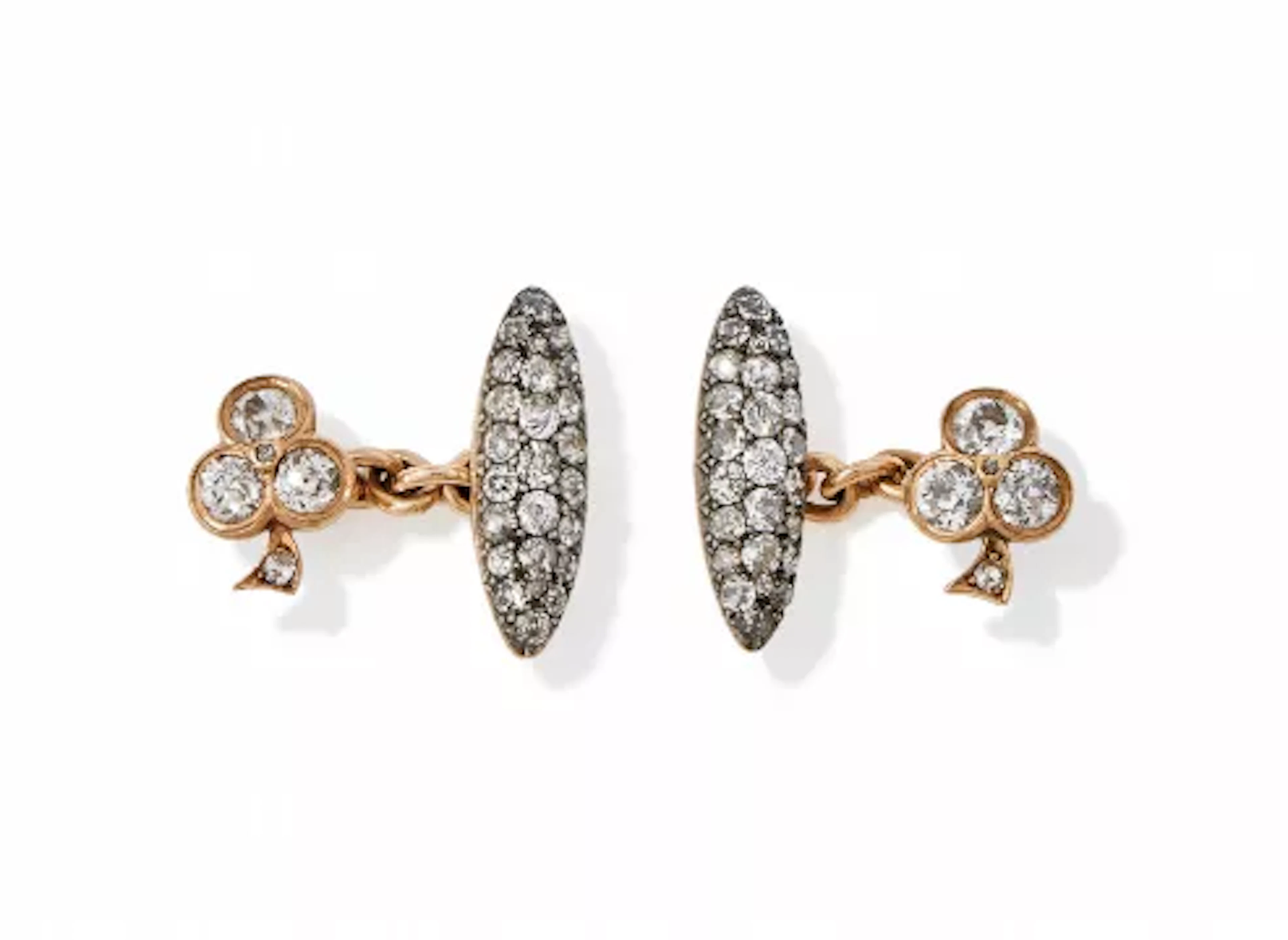 A PAIR OF DIAMOND CUFFLINKS