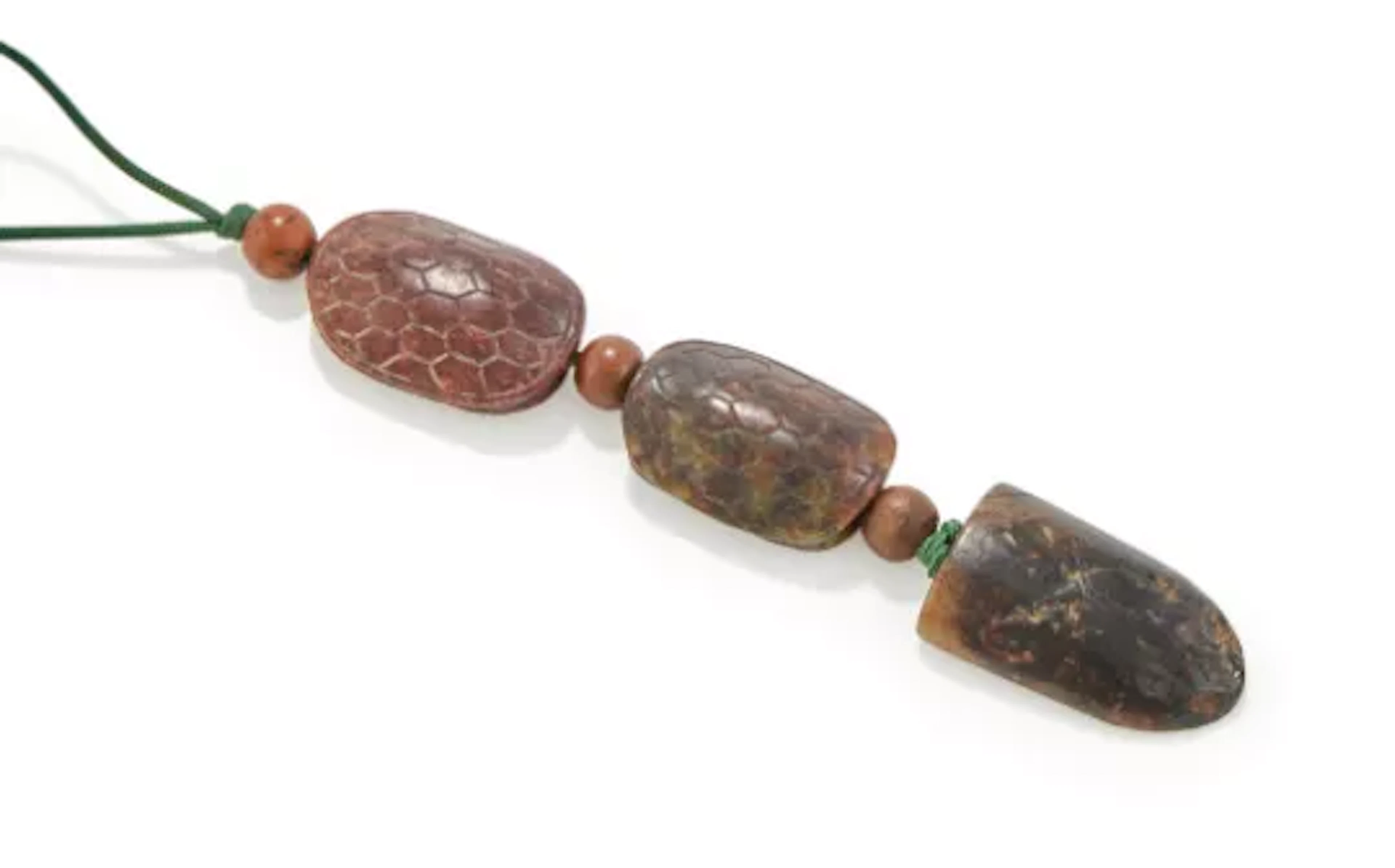 A pair of Chinese brown jade carved turtle shells, Western Zhou Dynasty