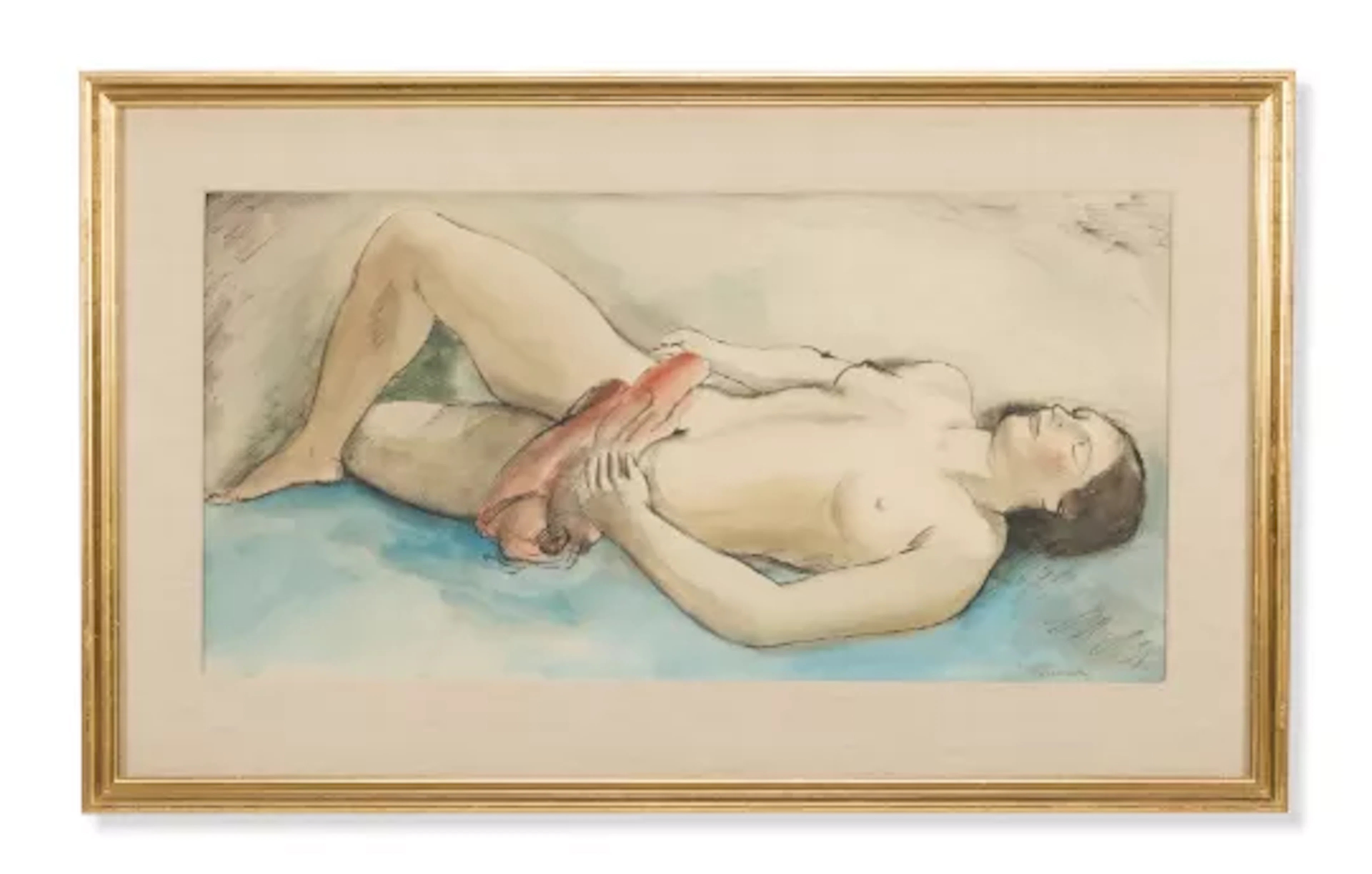 BERNARD MENINSKY (BRITISH 1891-1950), WOMAN WITH RED TOWEL