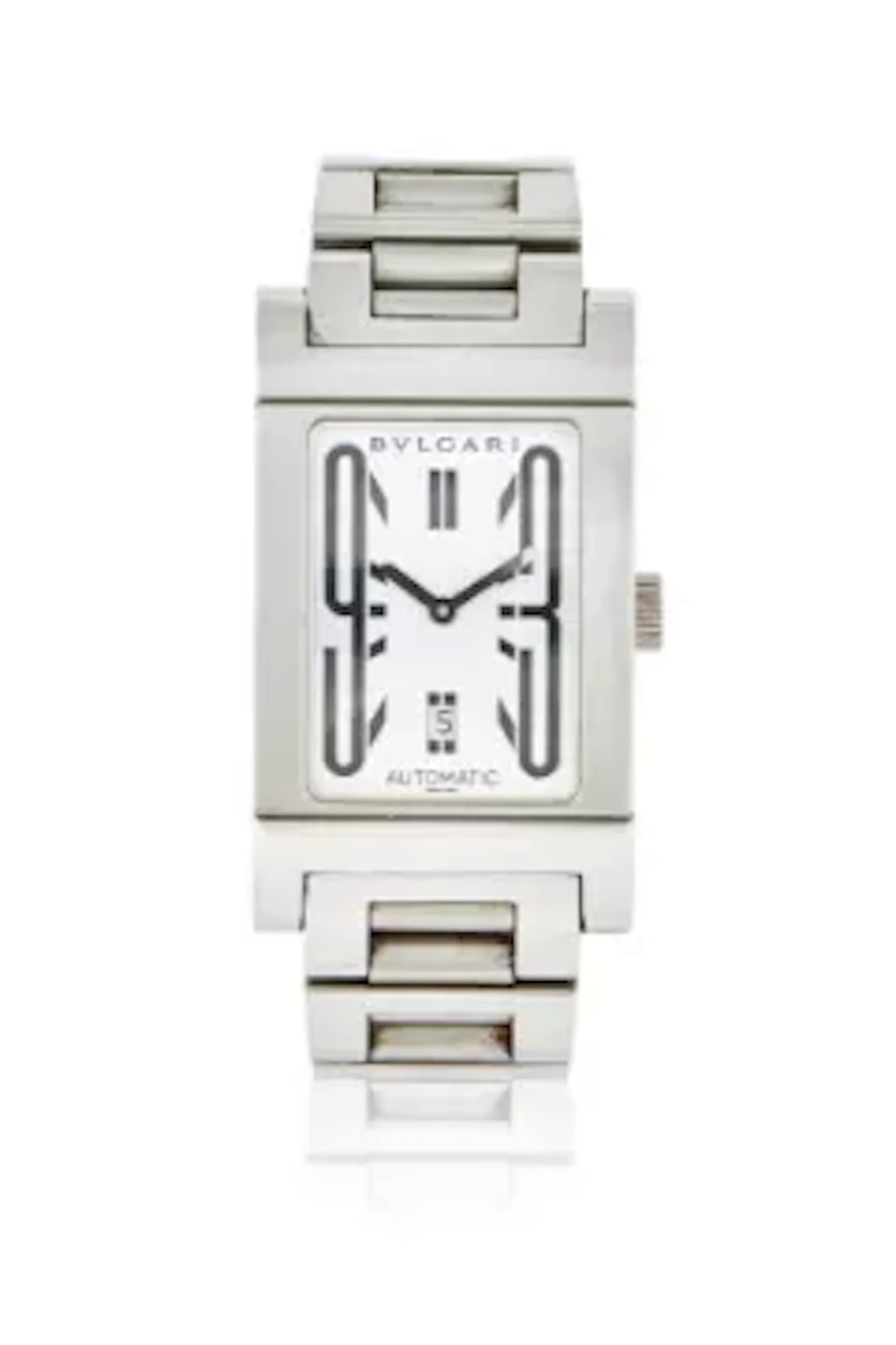 BULGARI, RETTANGOLO, REF. RT 45 S, A STAINLESS STEEL BRACELET WATCH WITH DATE
