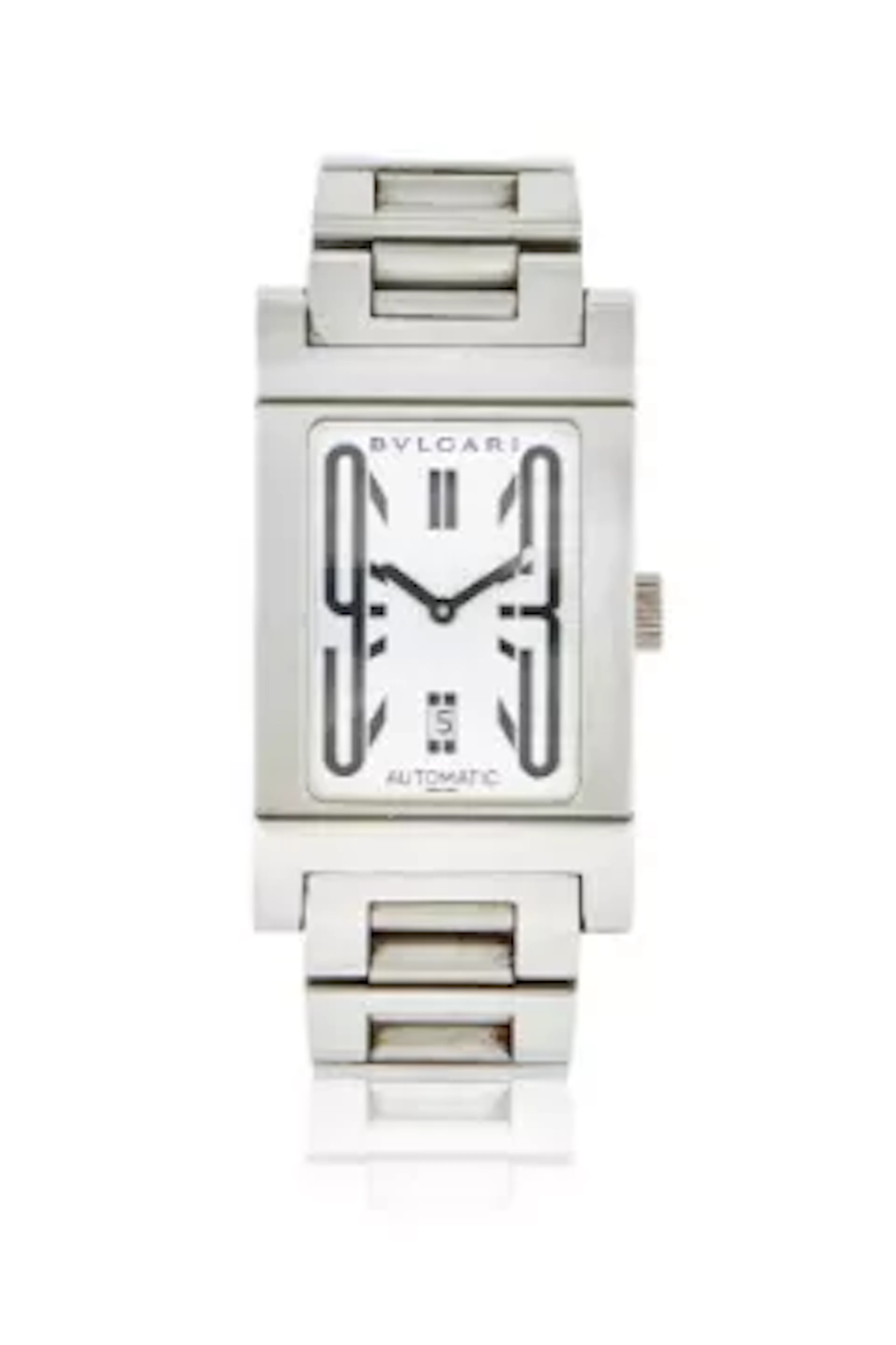 BULGARI, RETTANGOLO, REF. RT 45 S, A STAINLESS STEEL BRACELET WATCH WITH DATE