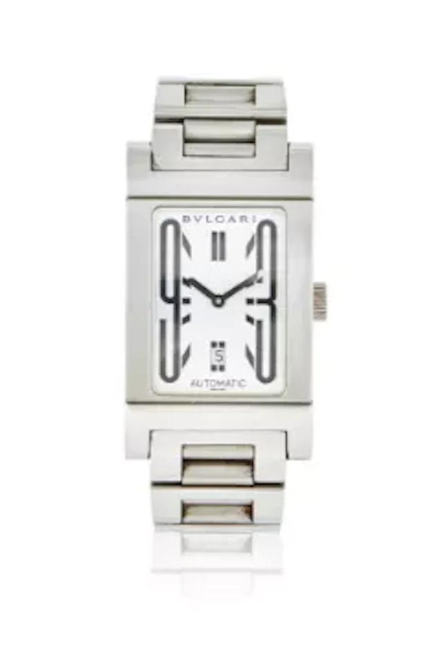 BULGARI, RETTANGOLO, REF. RT 45 S, A STAINLESS STEEL BRACELET WATCH WITH DATE