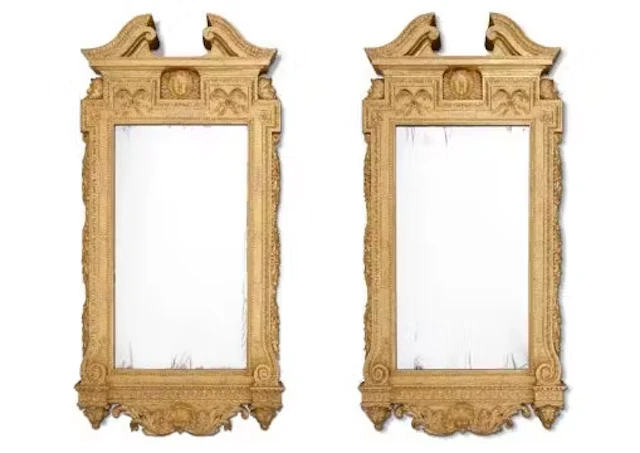 ‡ A PAIR OF GILTWOOD MIRRORS, CIRCA 1900