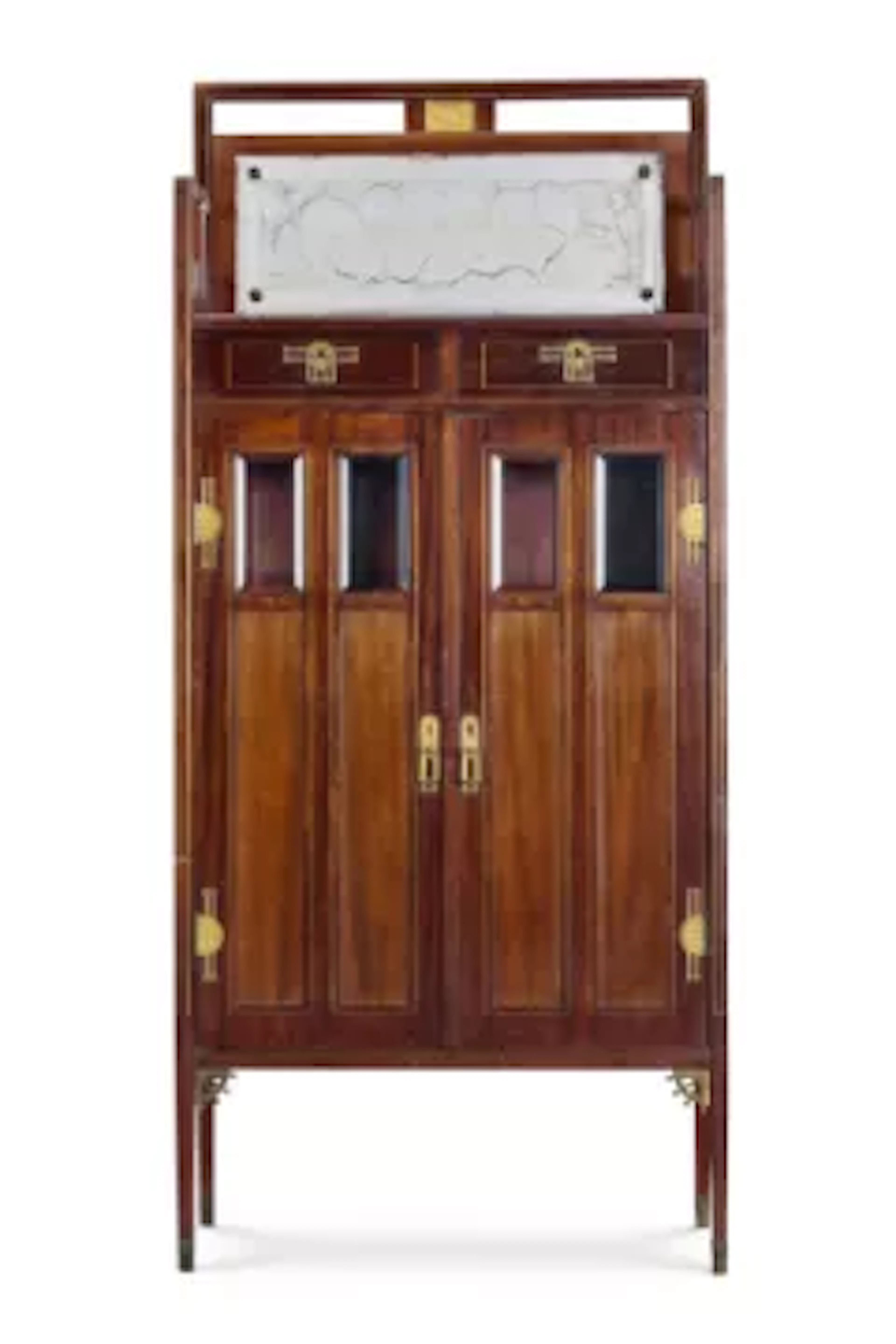 A GERMAN SECESSIONIST MAHOGANY CABINET, G.RITTER OF DRESDEN, CIRCA 1900