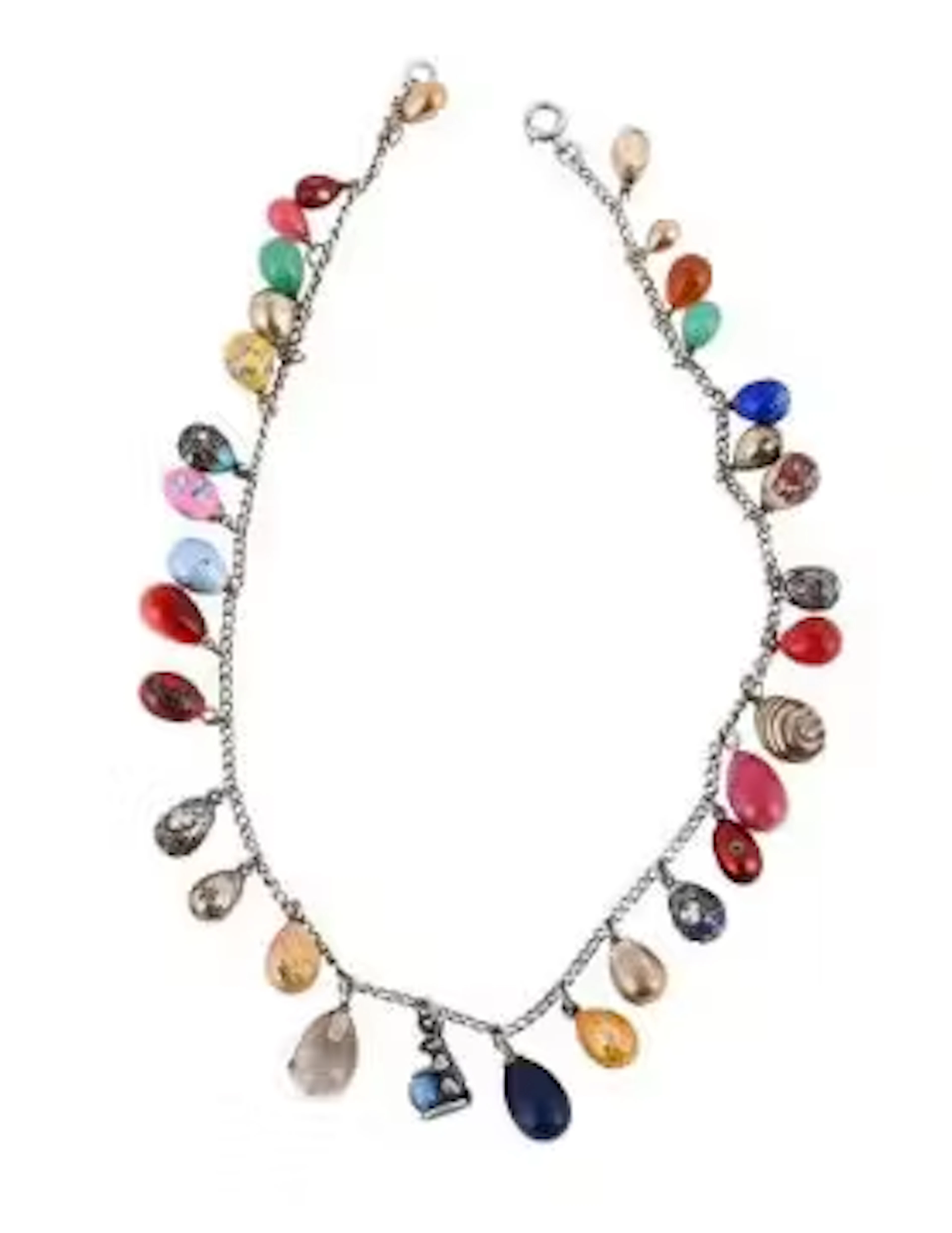 AN EARLY 20TH CENTURY AND LATER EGG PENDANT NECKLACE