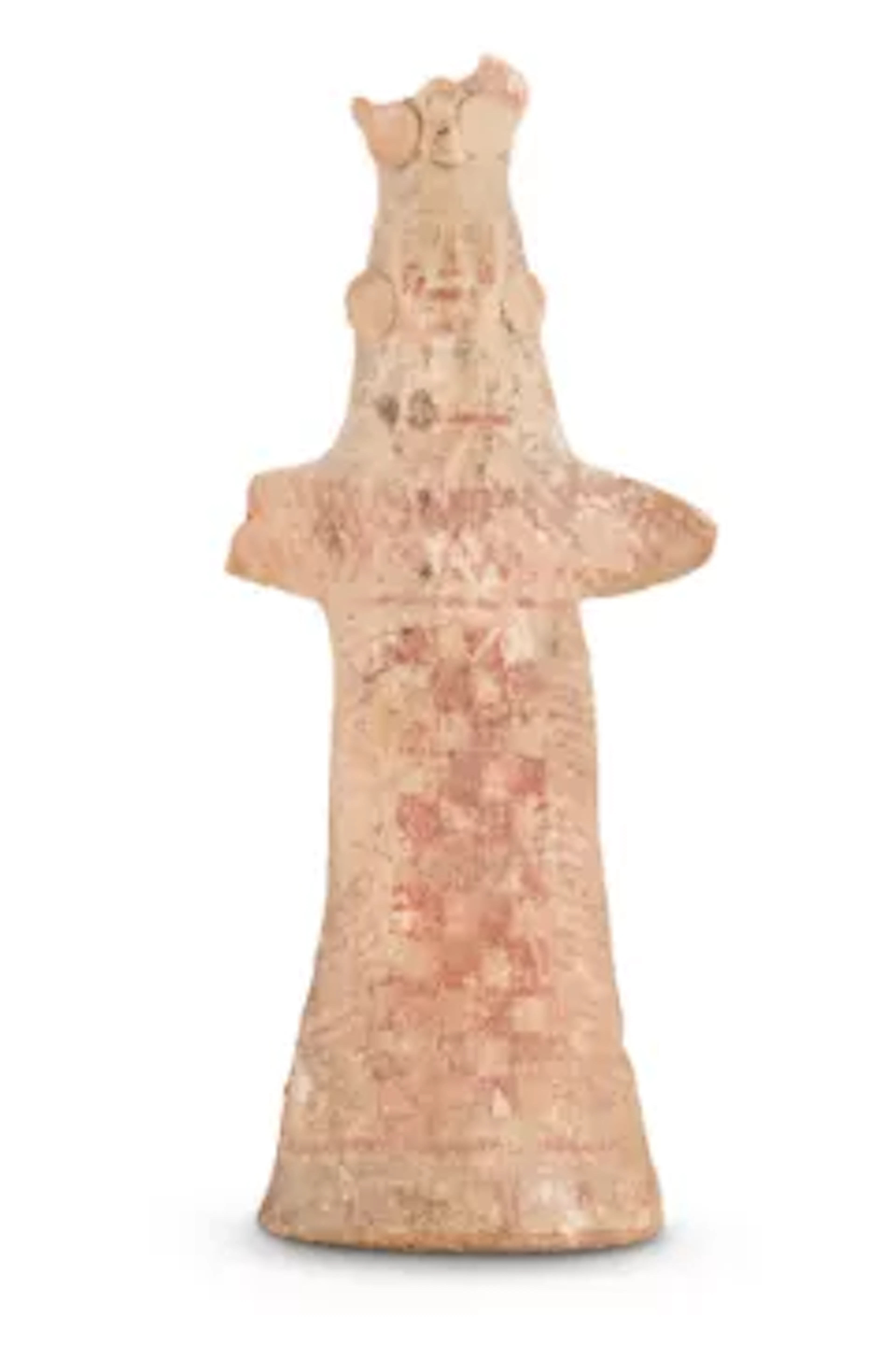 A BOEOTIAN TERRACOTTA STANDING FEMALE FIGURE, GREECE, MIDDLE OF THE