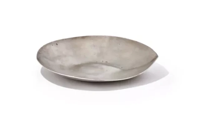 HERMÈS, A WHITE METAL OVAL BOWL