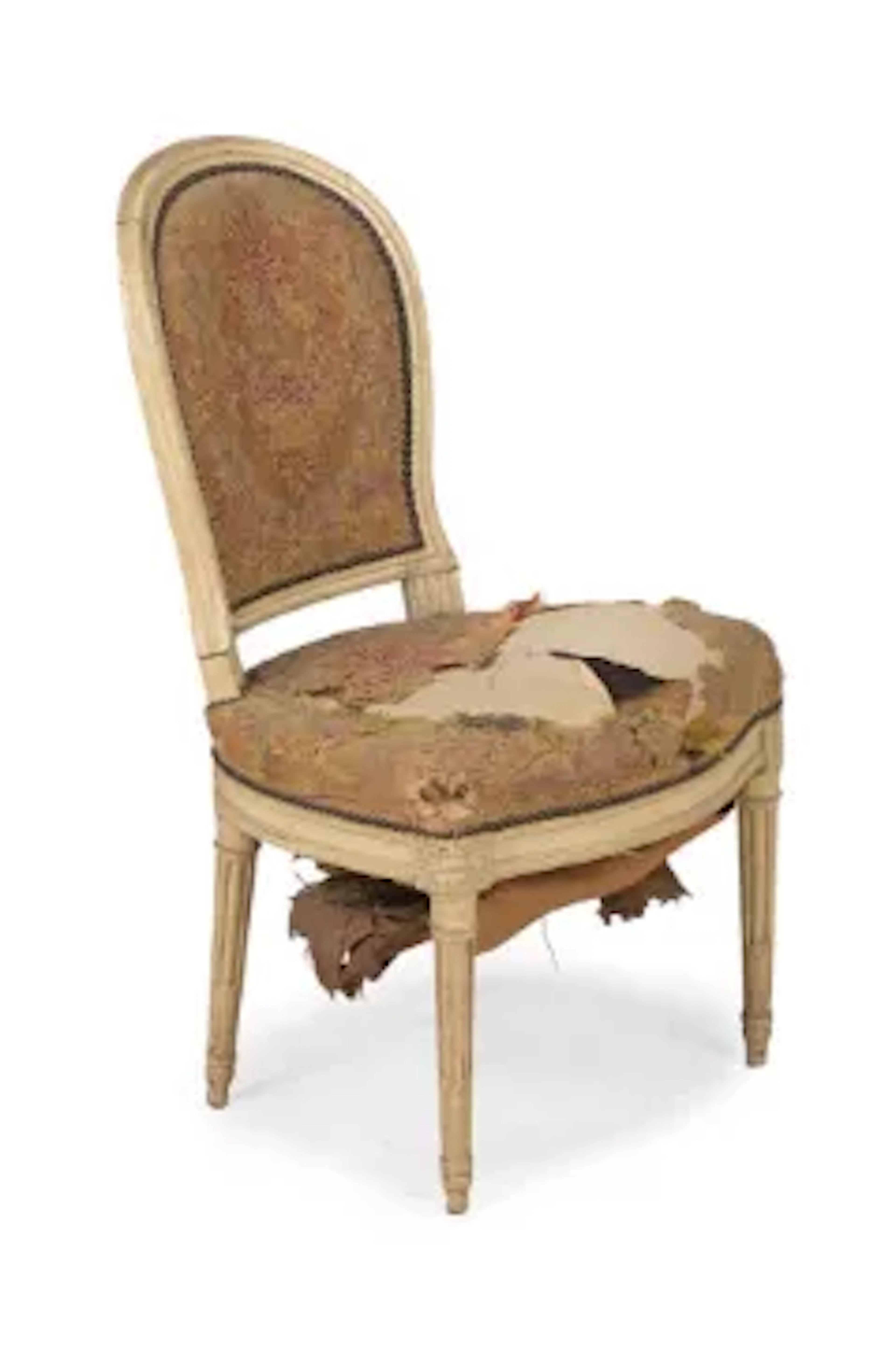 A LOUIS XVI PAINTED BEECHWOOD SIDE CHAIR, FRENCH, POSSIBLY BY GEORGES