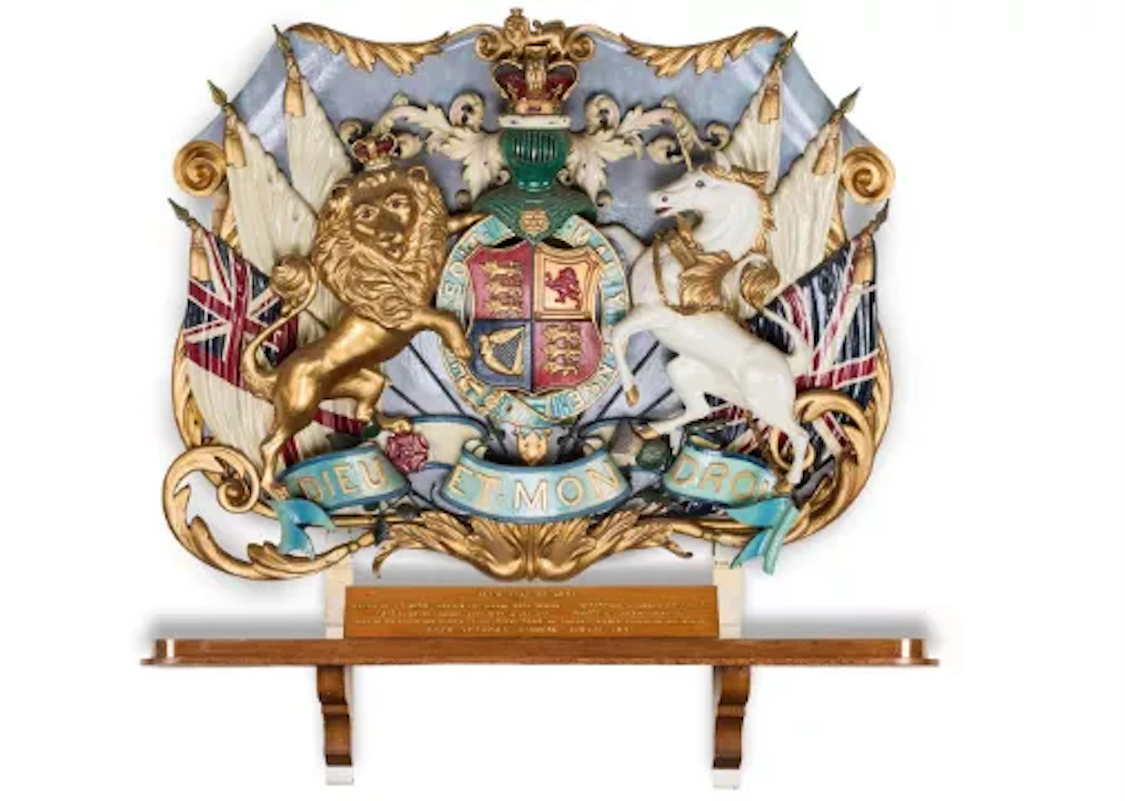 QUEEN VICTORIA'S DIAMOND JUBILEE; A RARE COAT OF ARMS FOR THE ROYAL TRAIN, 1897
