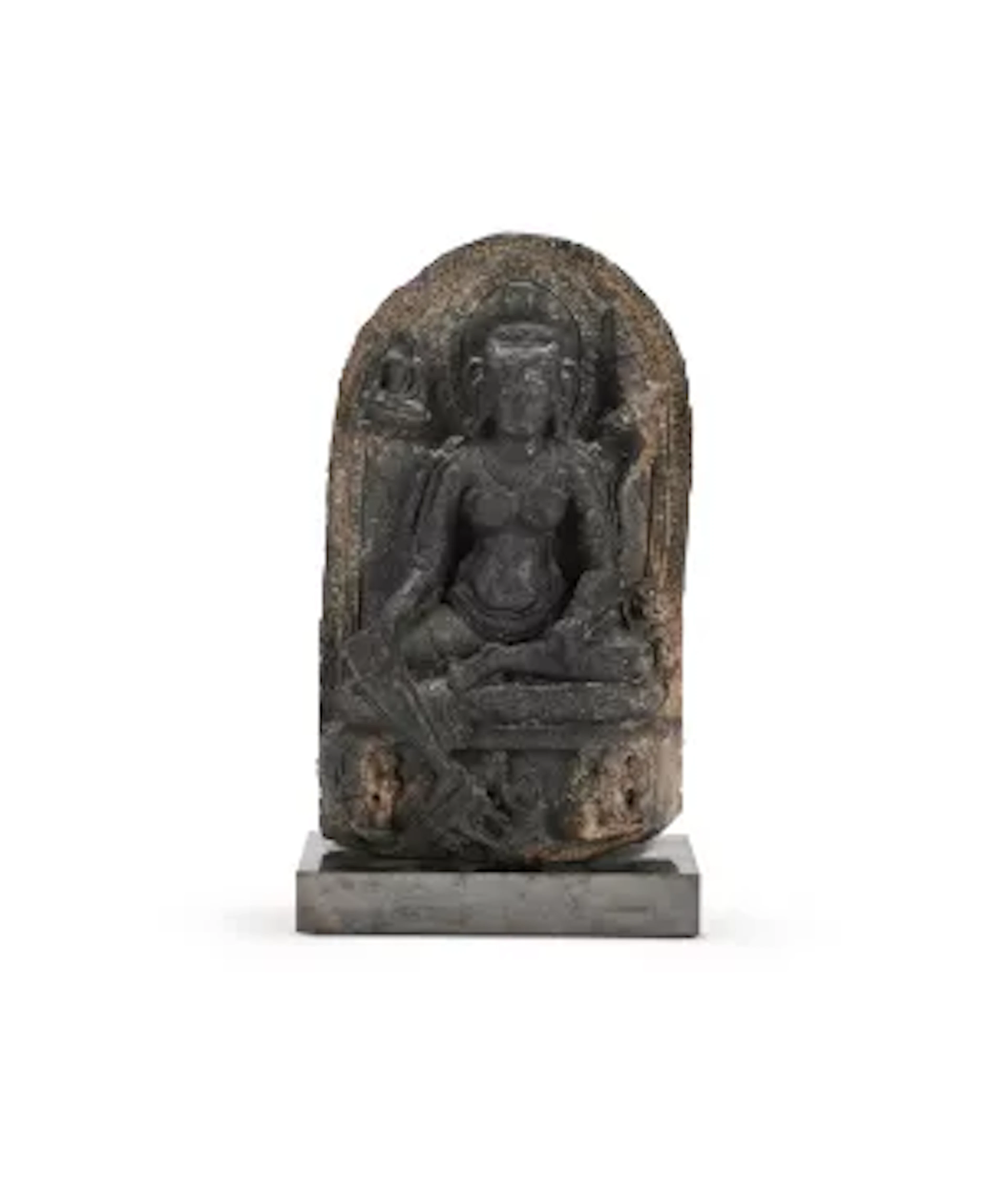 A Pala black stone stele of Tara, Bengal, circa 10th century
