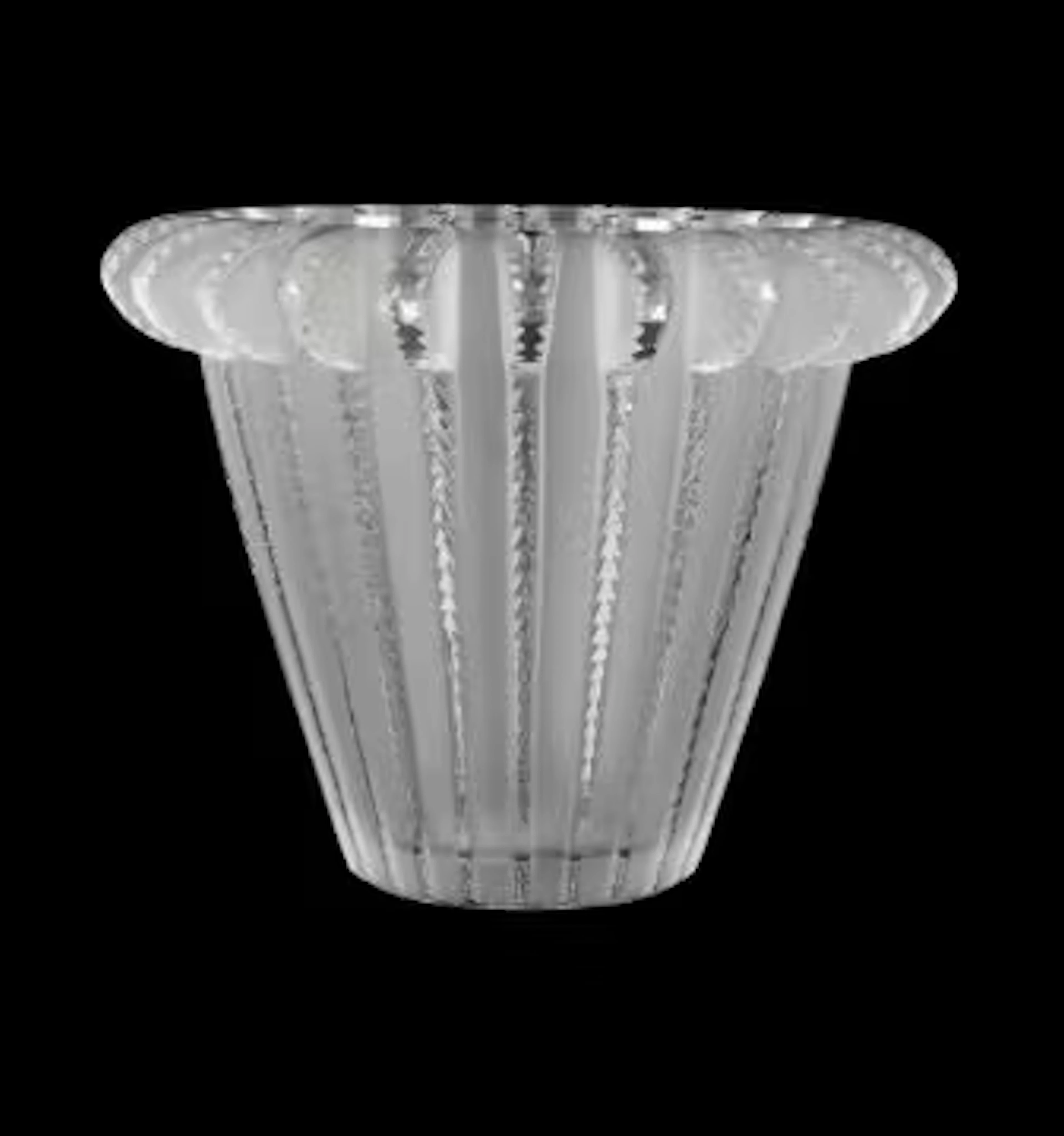 RENÉ LALIQUE (FRENCH, 1860-1945), ‘ROYAT’ VASE; DESIGNED 1936; POST 1945