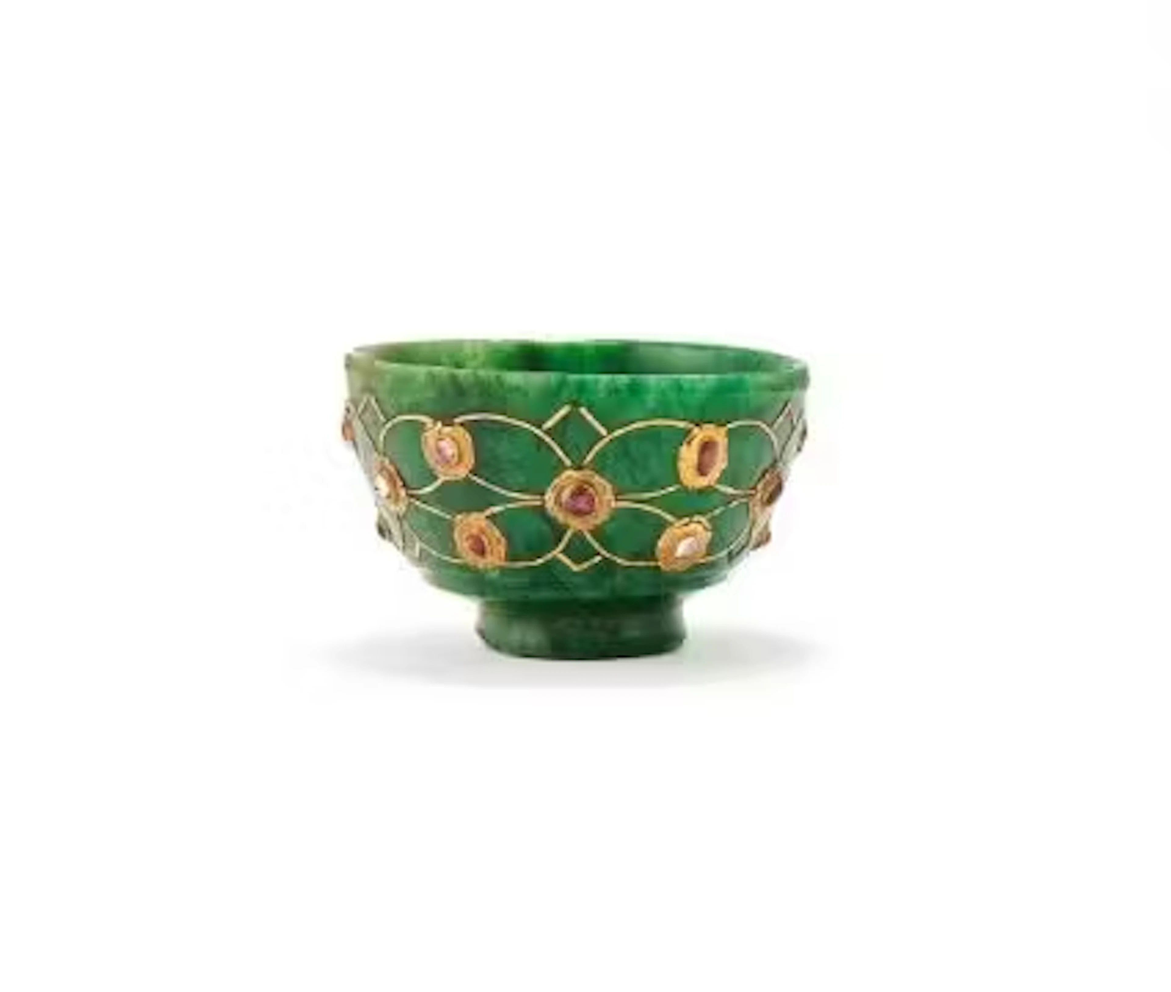An Indian gem-set small tea bowl