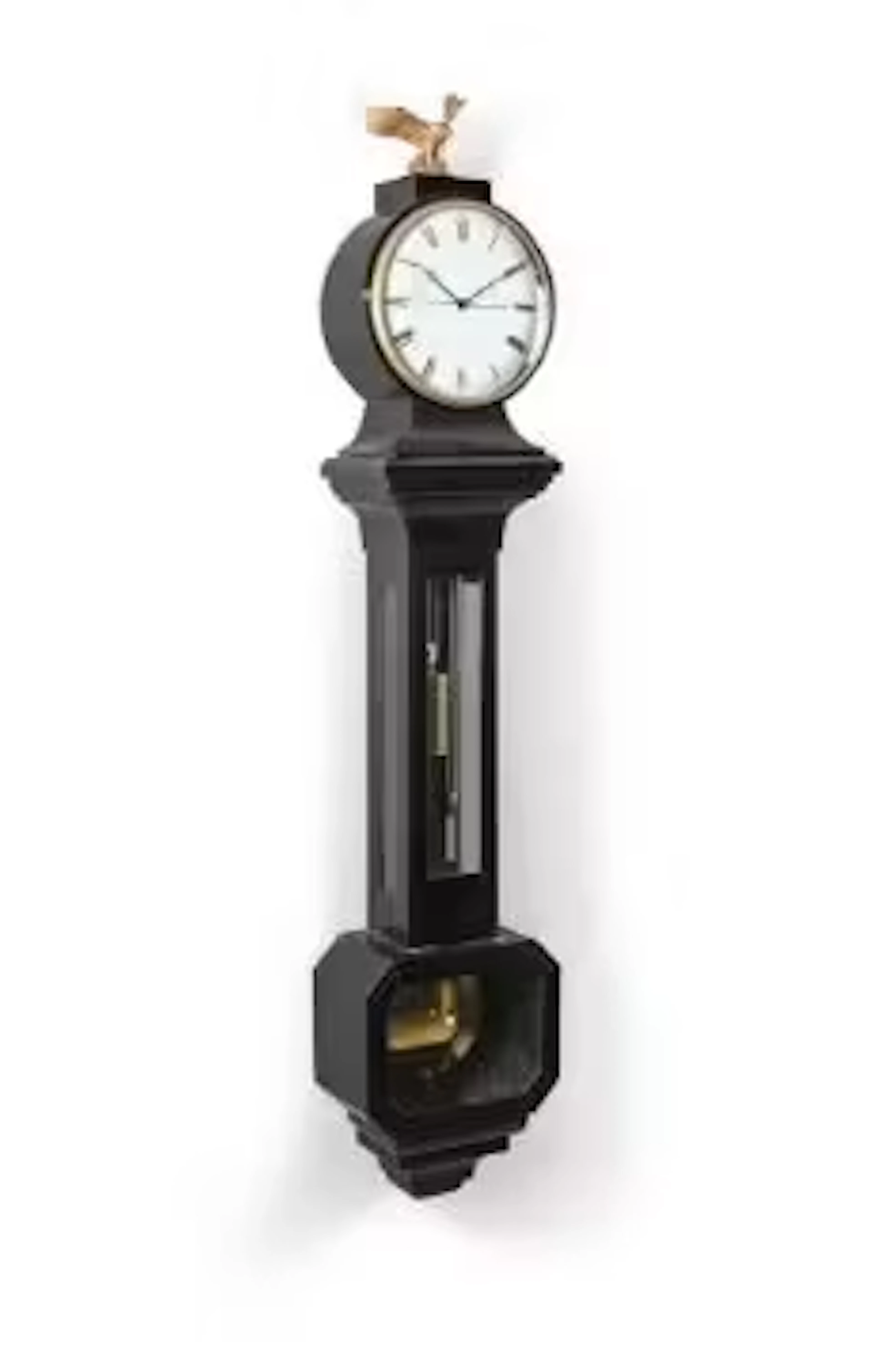 A RARE AUSTRIAN EBONISED DRUMHEAD LANTERNDLUHR WALL REGULATOR TIMEPIECE