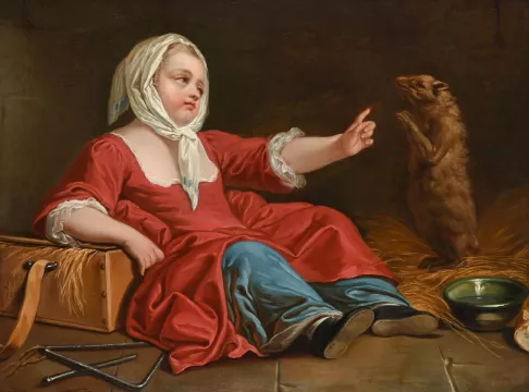 NICOLAS BERNARD LÉPICIÉ (FRENCH 1735-1784), A YOUNG PEASANT GIRL WITH A MARMOT