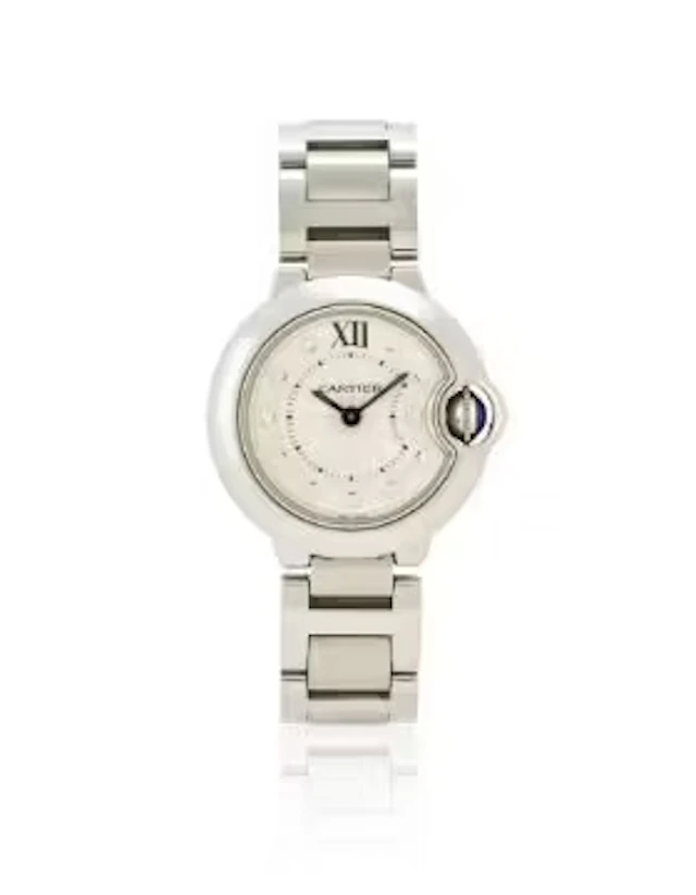 CARTIER, BALLON BLEU, REF. 3009, A LADY'S STAINLESS STEEL BRACELET WATCH