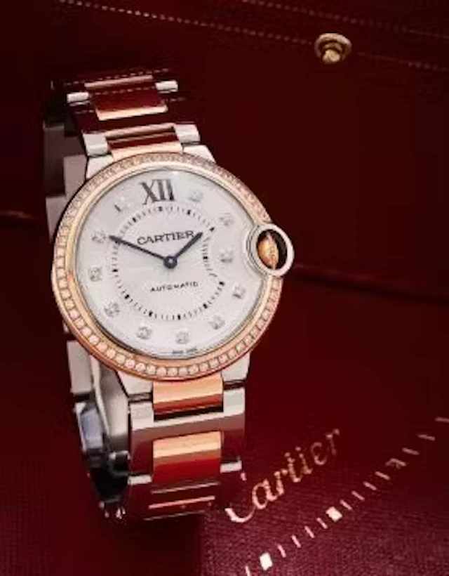 CARTIER, BALLON BLEU, REF. 3754, A STAINLESS STEEL, GOLD AND DIAMOND