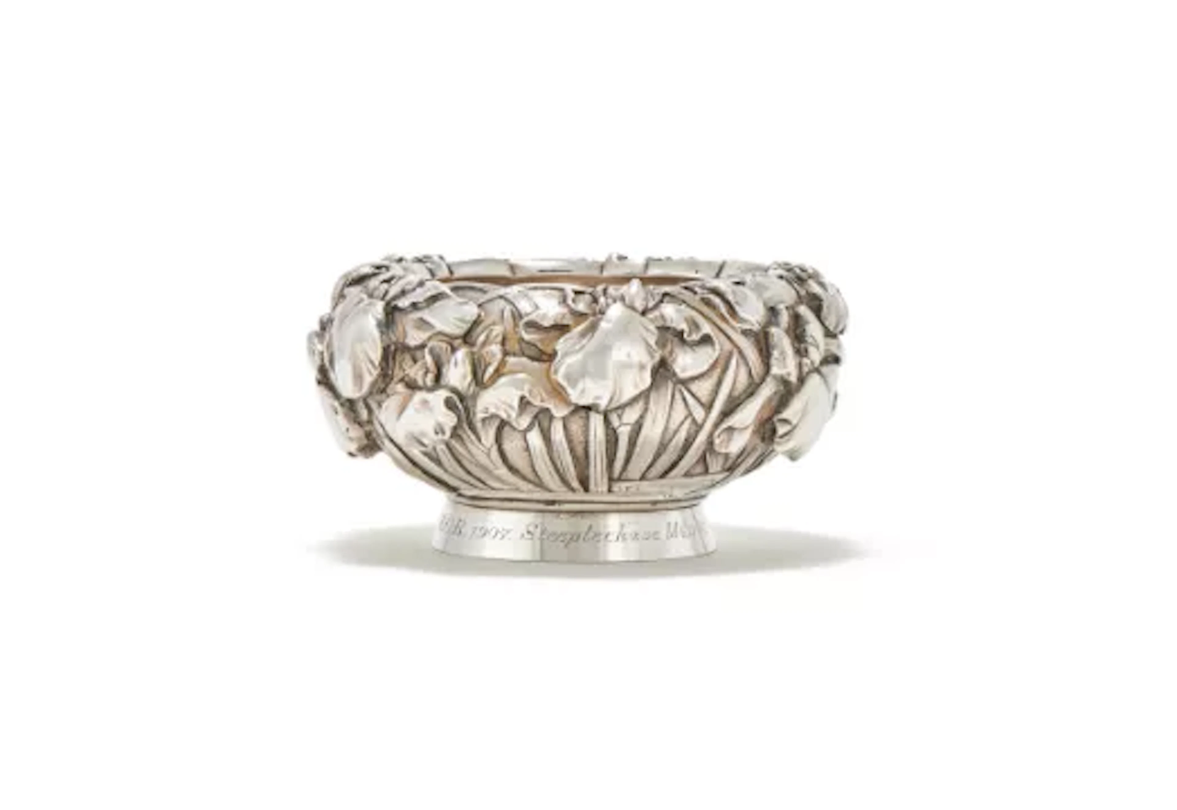 A CHINESE SILVER BOWL, STAMPED STERLING SILVER IN CHINESE