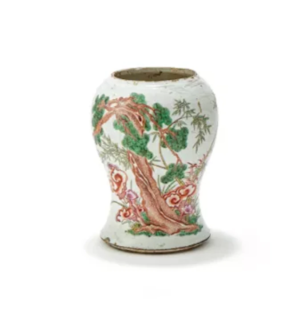 A Chinese Famille Verte porcelain vase, Kangxi