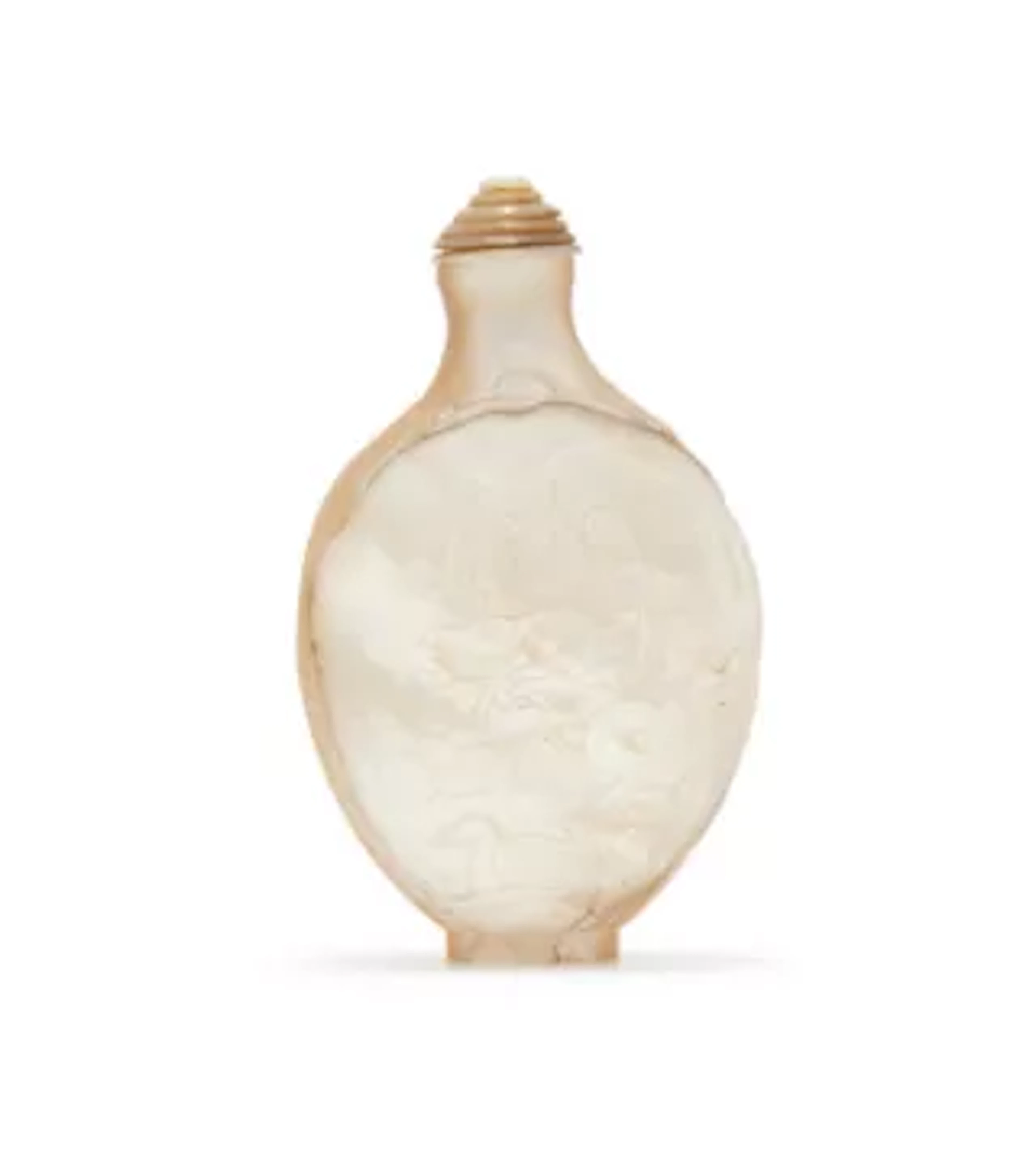 Y A Chinese carved mother-of-pearl snuff bottle, Qing Dynasty
