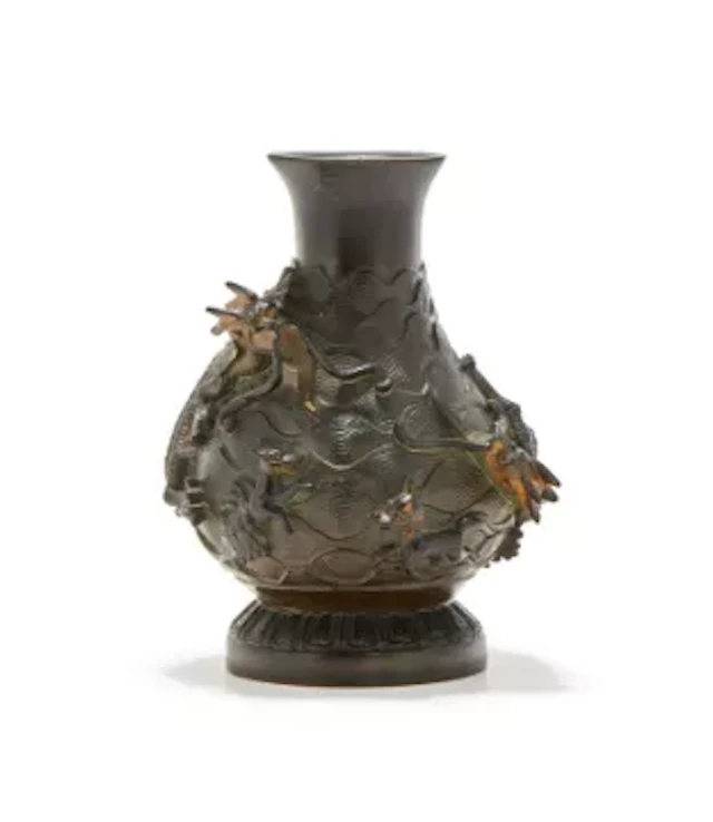 A Chinese bronze 'dragon' vase, Qing dynasty, Kangxi or Qianlong