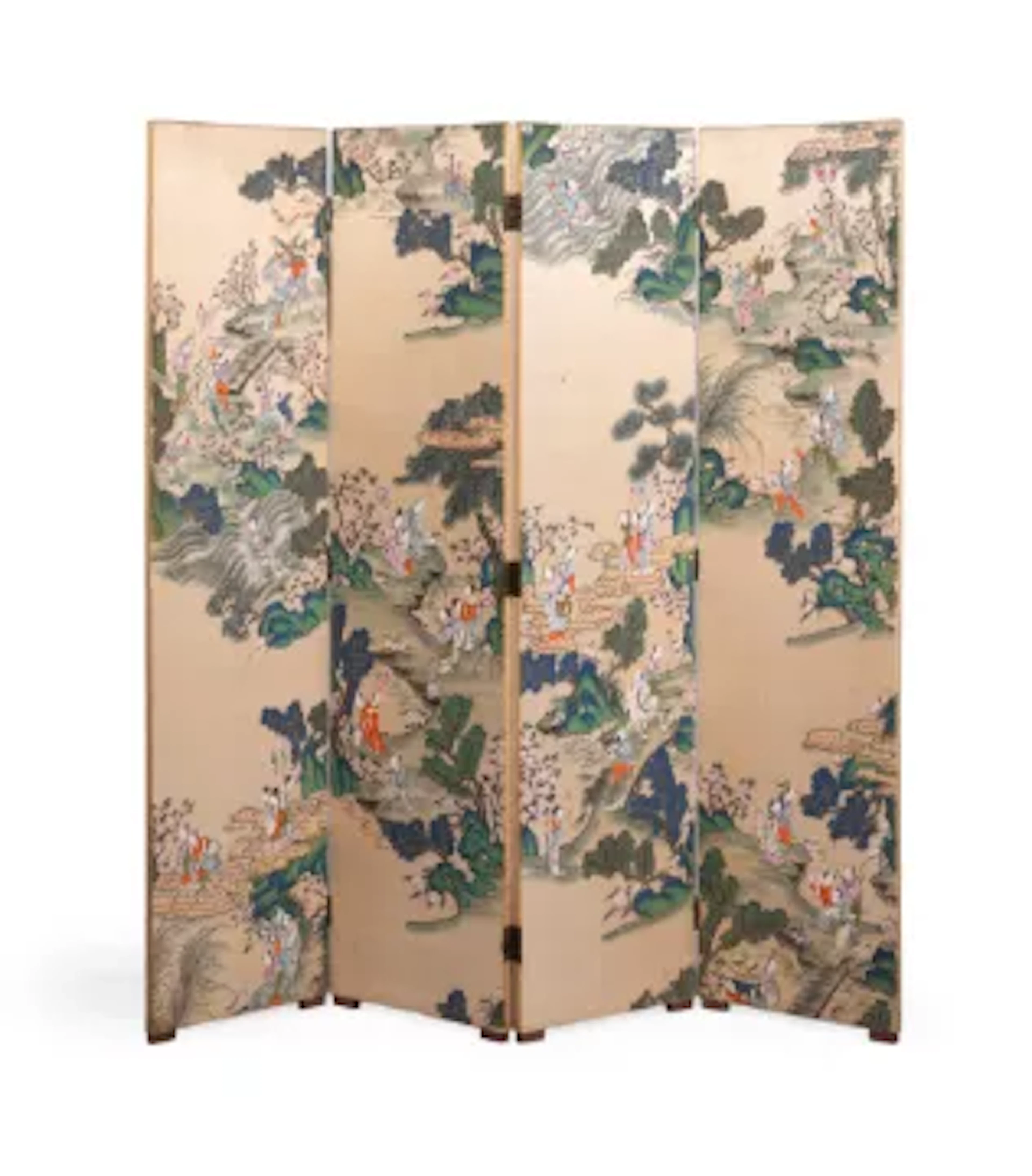 A CHINESE PAINTED 'BATTLE SCENE' SILK PANEL, 19TH CENTURY
