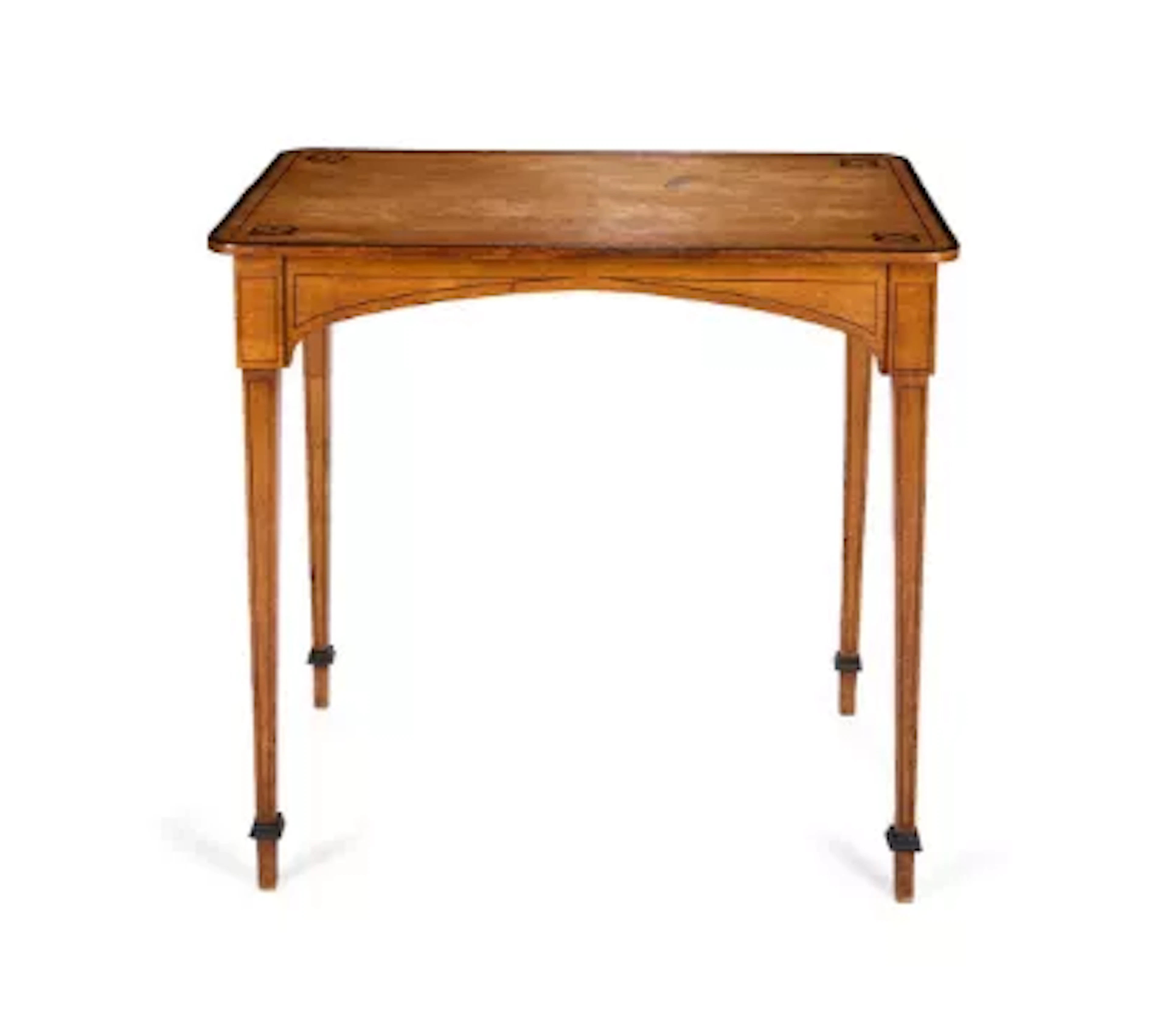 A REGENCY OAK AND EBONISED CENTRE TABLE, DESIGNED BY WILLIAM ATKINSON