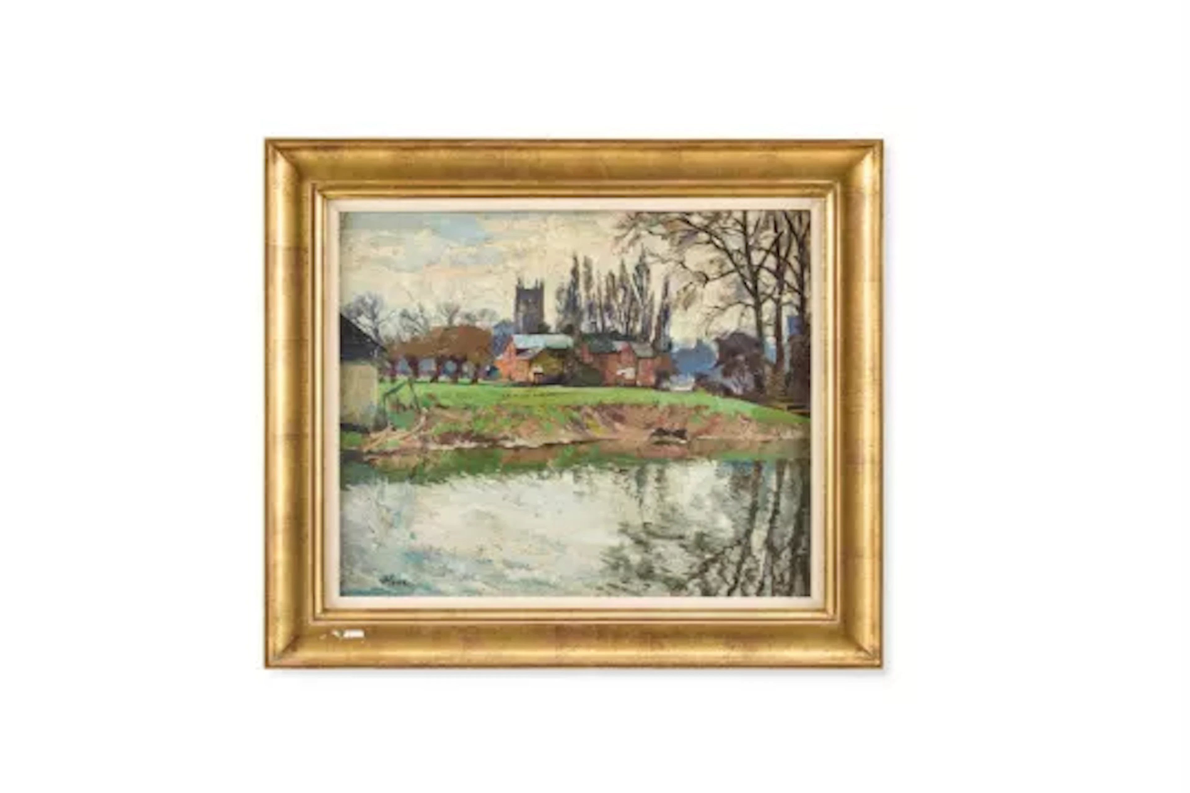 λ JOHN ANTHONY PARK (BRITISH 1880-1962), RIVER LANDSCAPE WITH CHURCH