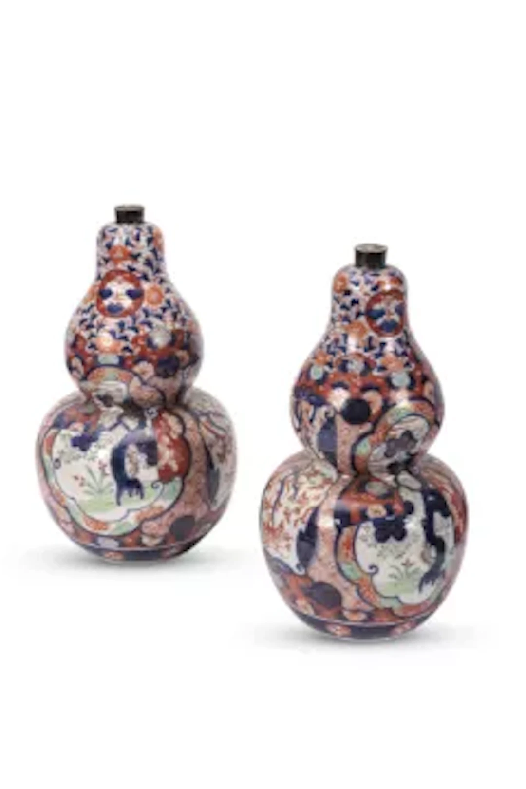 A PAIR OF IMARI DOUBLE GOURD VASES, JAPANESE, EARLY 20TH CENTURY