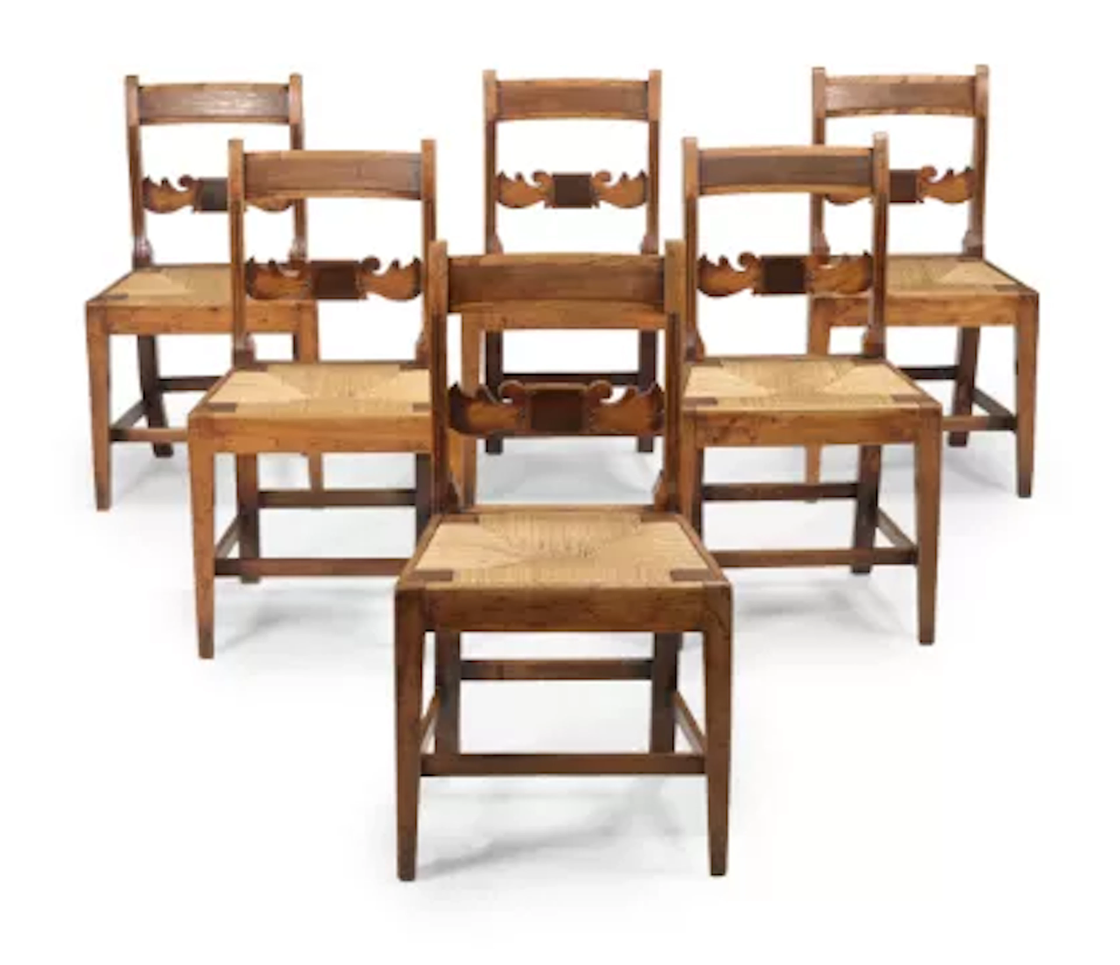A SET OF SIX PROVINCIAL ELM 'FARMHOUSE' CHAIRS, FIRST HALF 19TH CENTURY