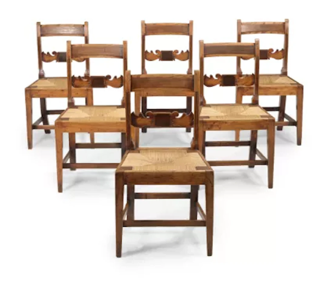 A SET OF SIX PROVINCIAL ELM 'FARMHOUSE' CHAIRS, FIRST HALF 19TH CENTURY