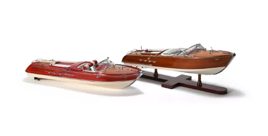 TWO DESK MODELS OF RIVA SPEEDBOATS