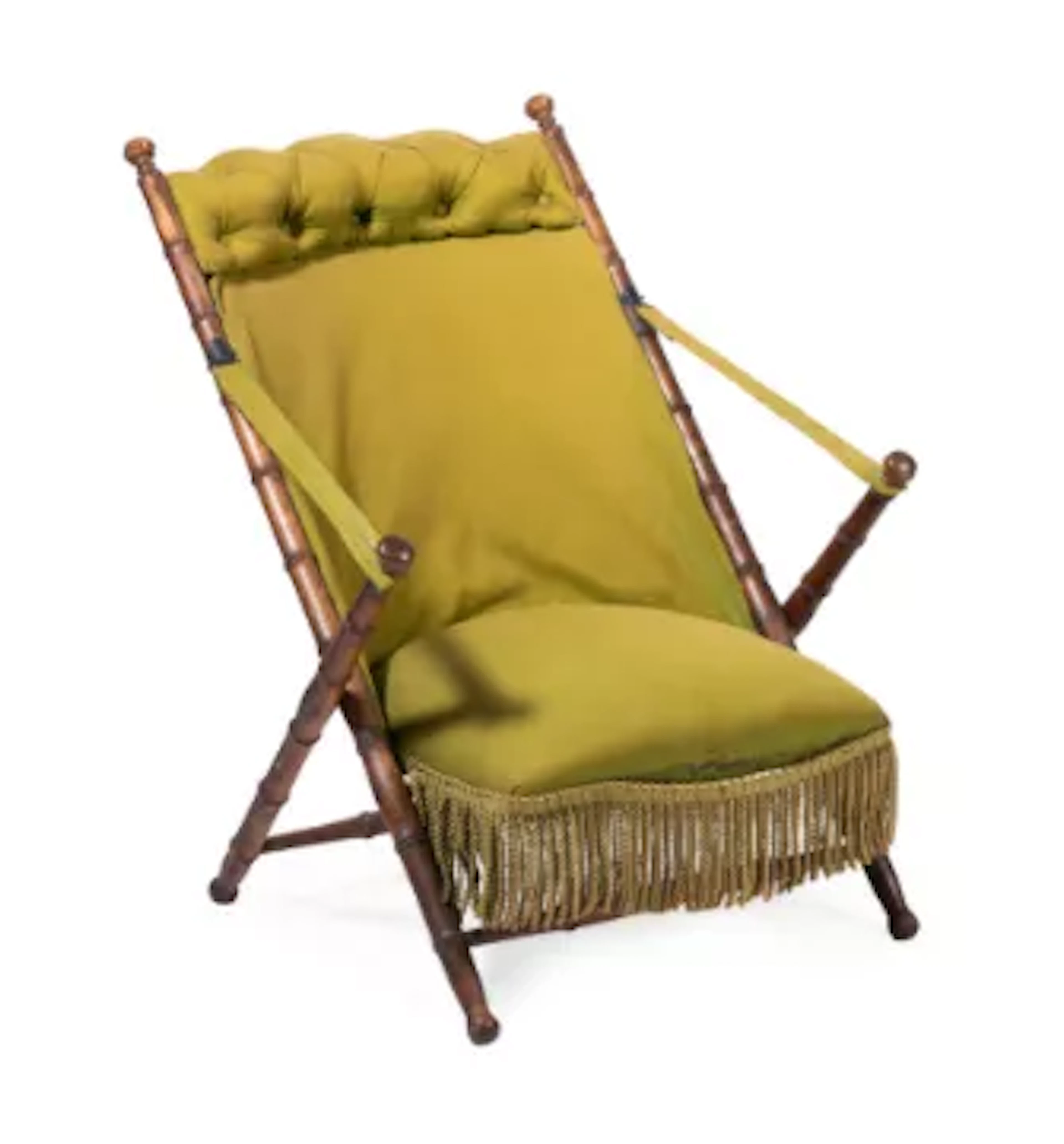 A SIMULATED BAMBOO FOLDING OR CAMPAIGN CHAIR, FRENCH, 19TH CENTURY