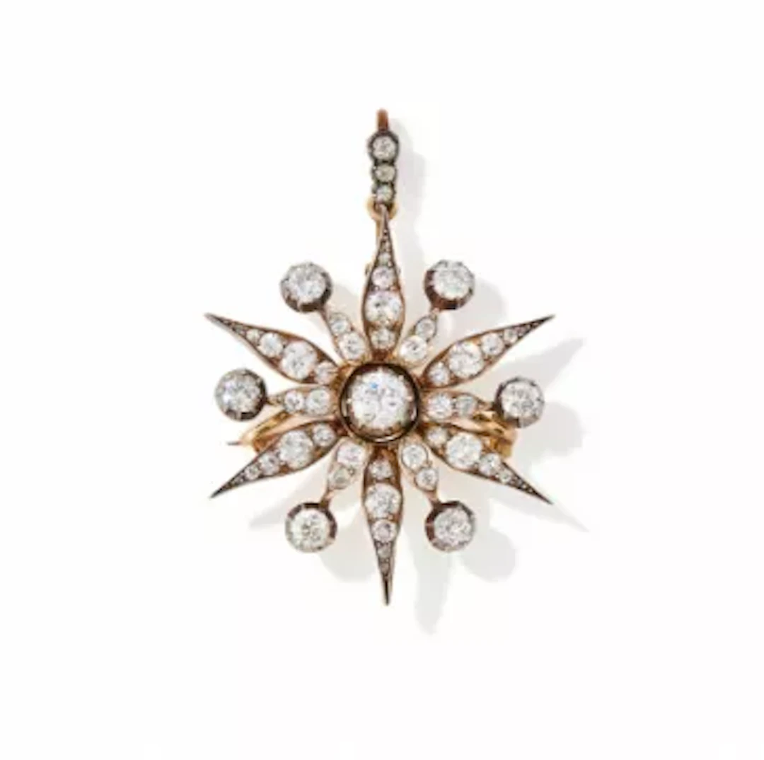 A LATE VICTORIAN STAR PENDANT/BROOCH, CIRCA 1880