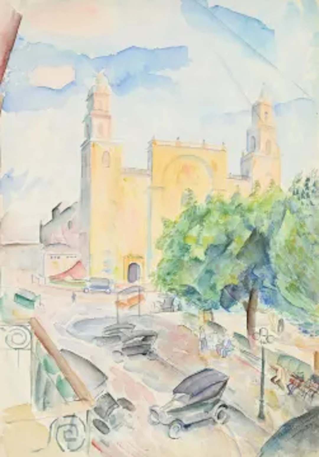 λ LEON UNDERWOOD (BRITISH 1890-1975), TOWN SQUARE, MEXICO