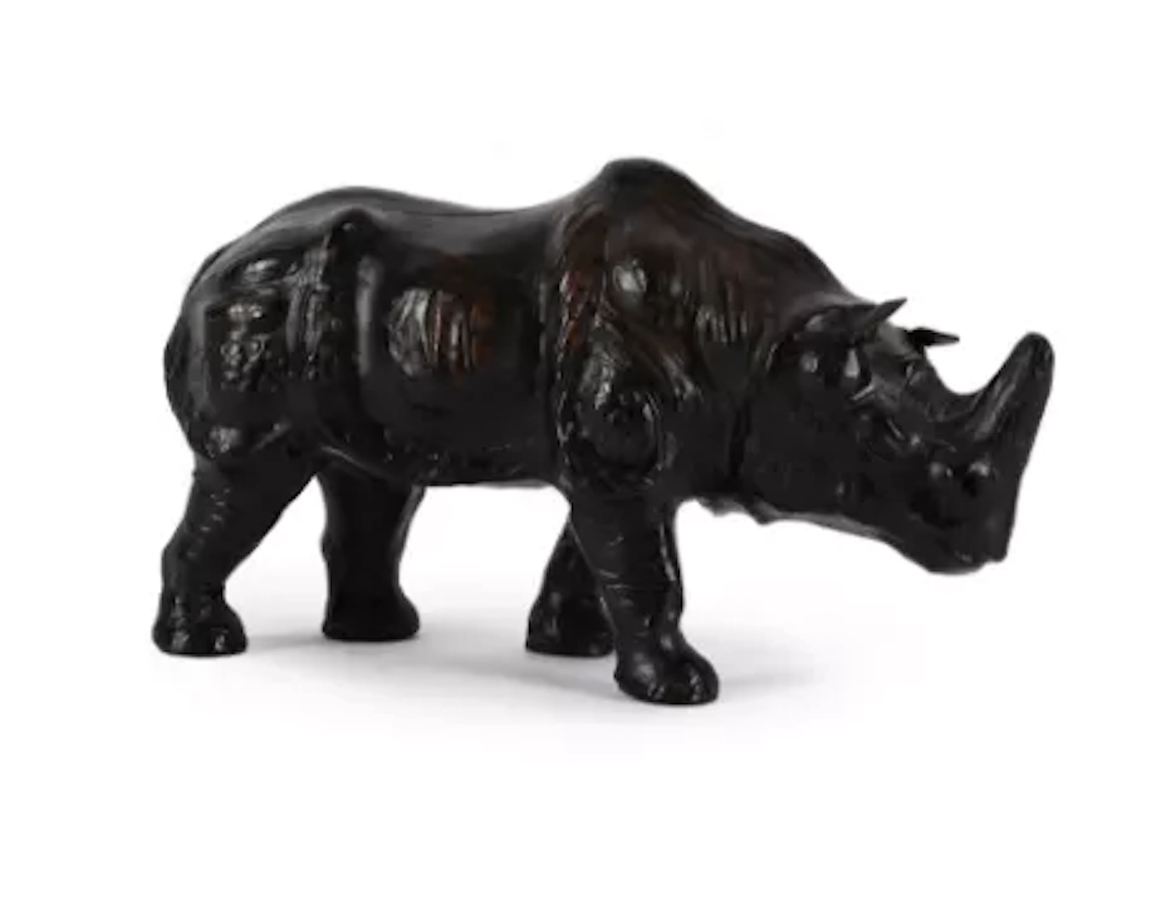 A LEATHER MODEL OF A RHINOCEROS, IN THE MANNER OF OMERSA, 20TH CENTURY