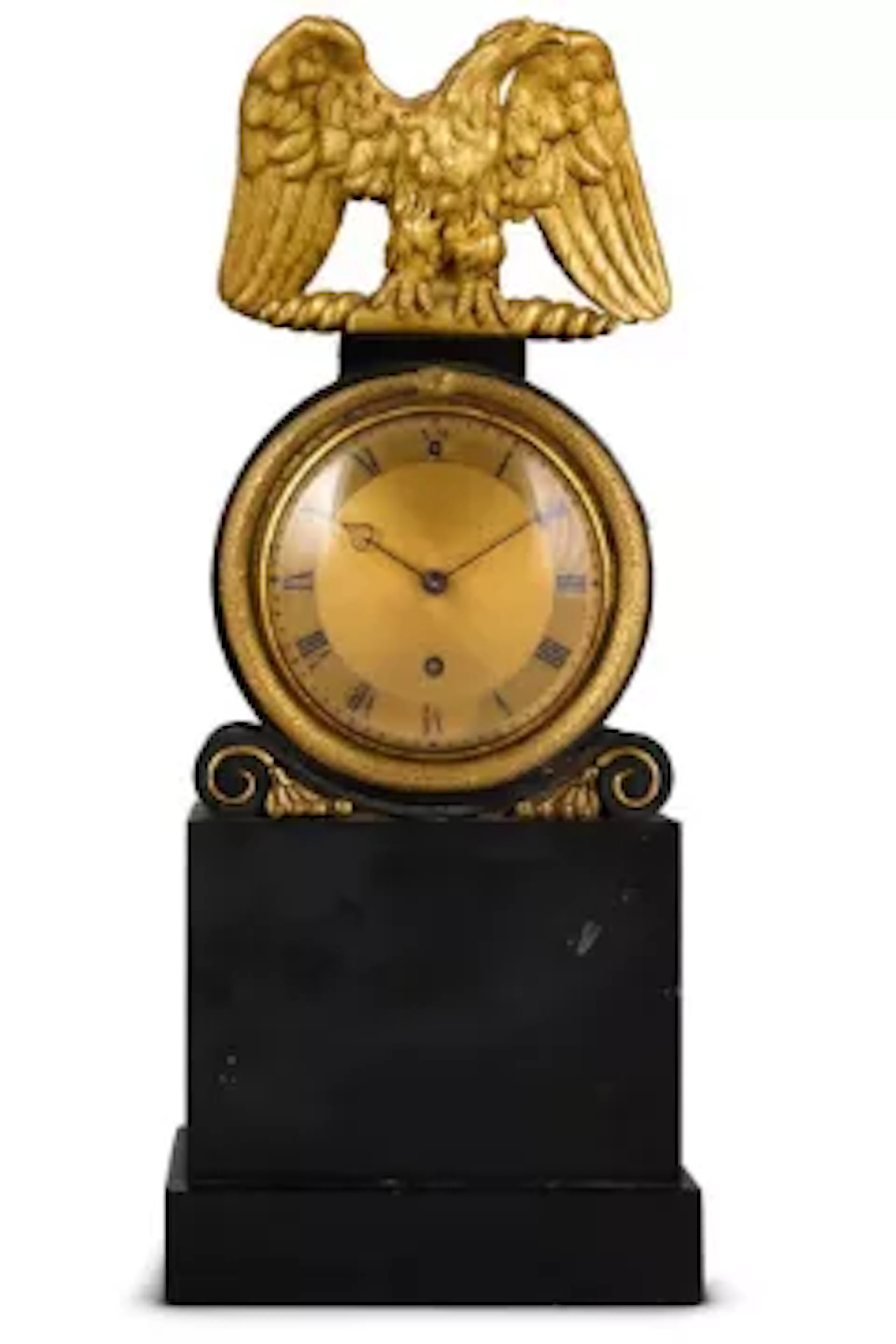 VULLIAMY, A REGENCY ORMOLU MOUNTED DERBYSHIRE BLACK MARBLE LIBRARY