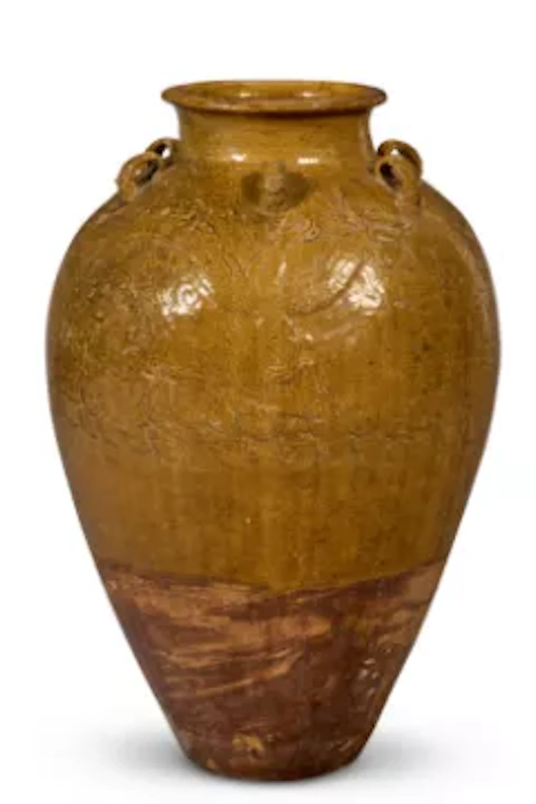 A LARGE CHINESE ORANGE GLAZE STORAGE JAR IN ANNAMESE STYLE, 20TH CENTURY