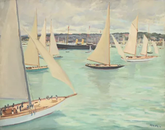 λ PAUL LUCIEN MAZE (FRENCH/BRITISH 1887-1979), COWES WEEK, WITH HMY BRITANNIA