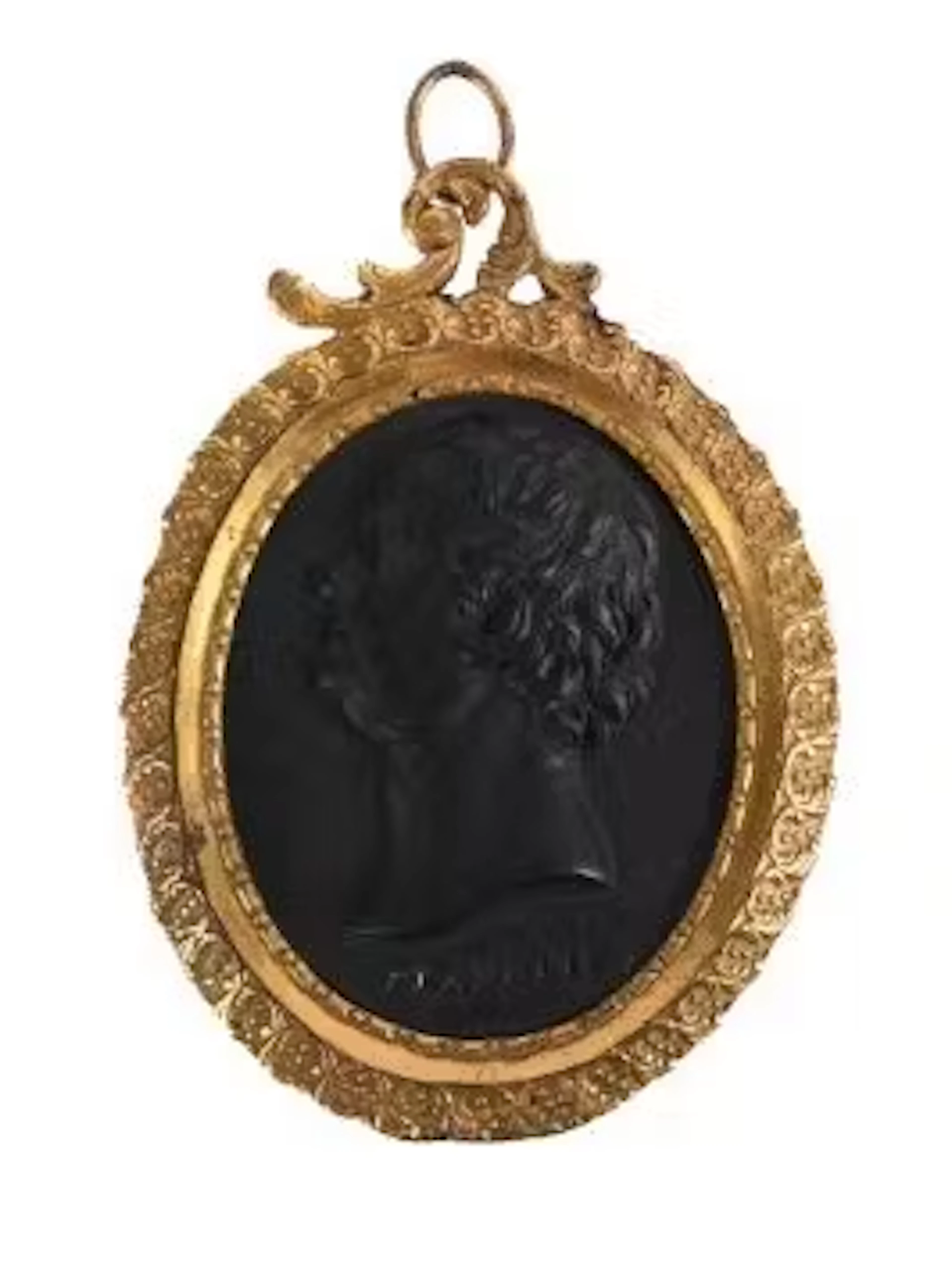 A WEDGWOOD & BENTLEY BLACK BASALT PLAQUE WITH TITLED BUST PROFILE