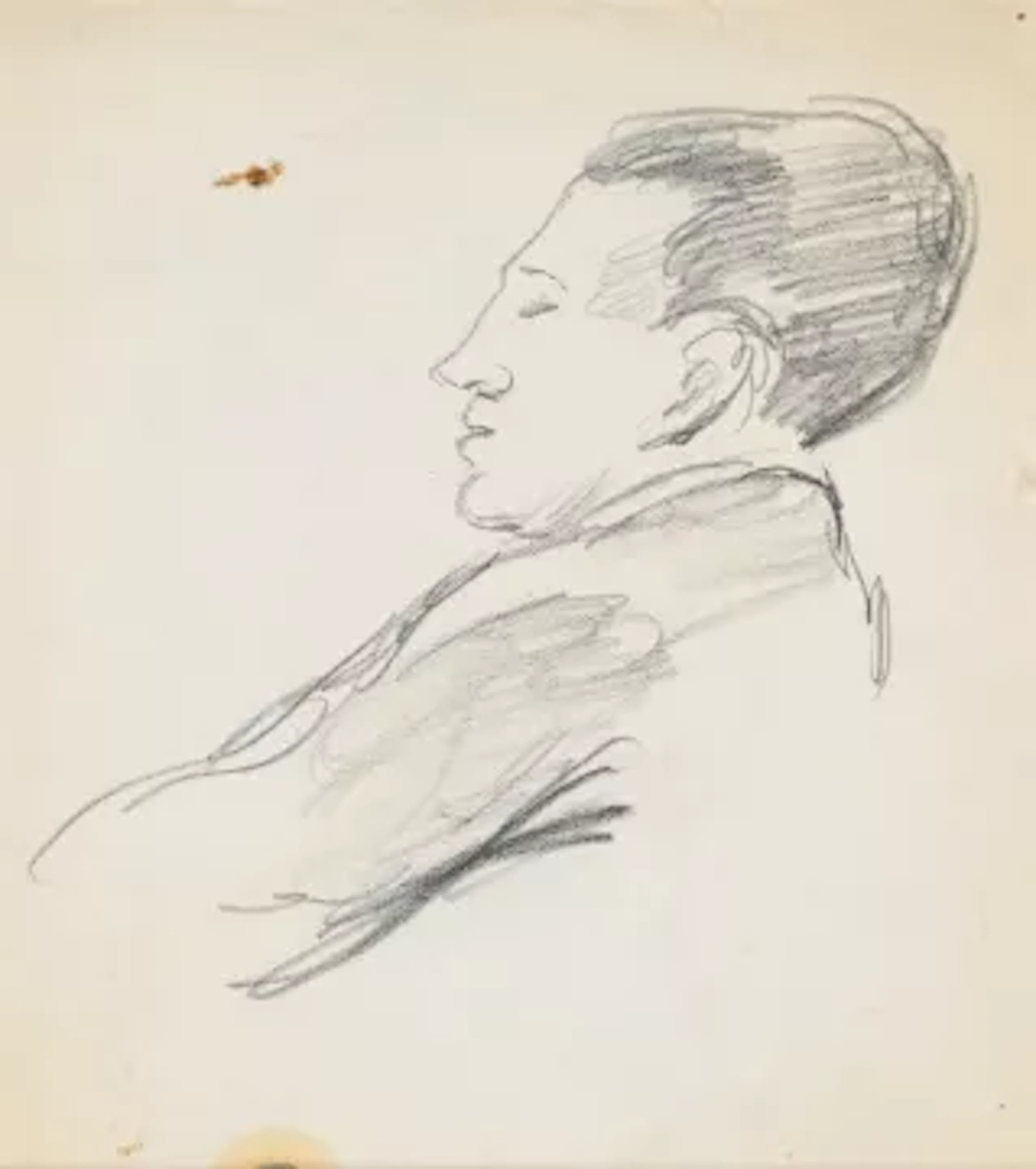 λ VANESSA BELL (BRITISH 1879-1961), STUDY OF A MAN ASLEEP IN A CAFE, VENICE