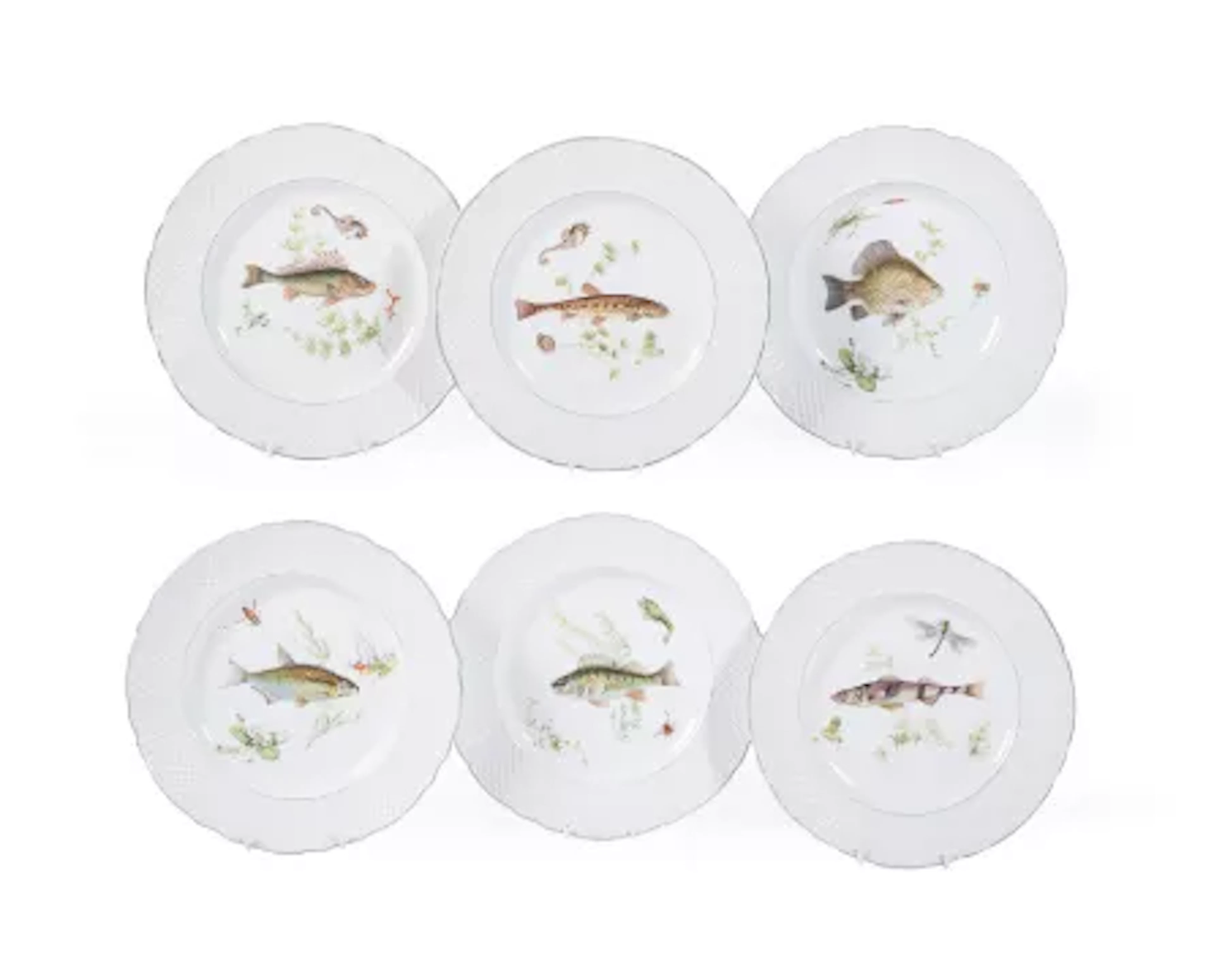 SIX SIMPSON'S (POTTERS) LTD MARLBOROUGH OLD ENGLISH IRONSTONE FISH