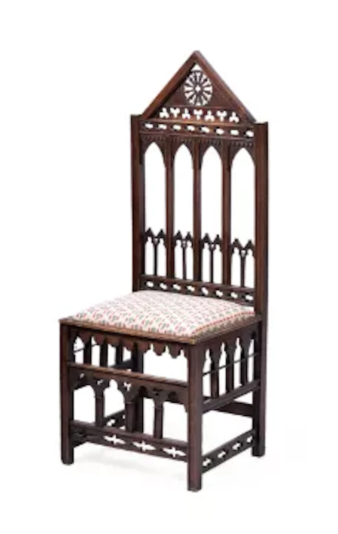 AN OAK GOTHIC REVIVAL SIDE CHAIR, LATE 19TH CENTURY