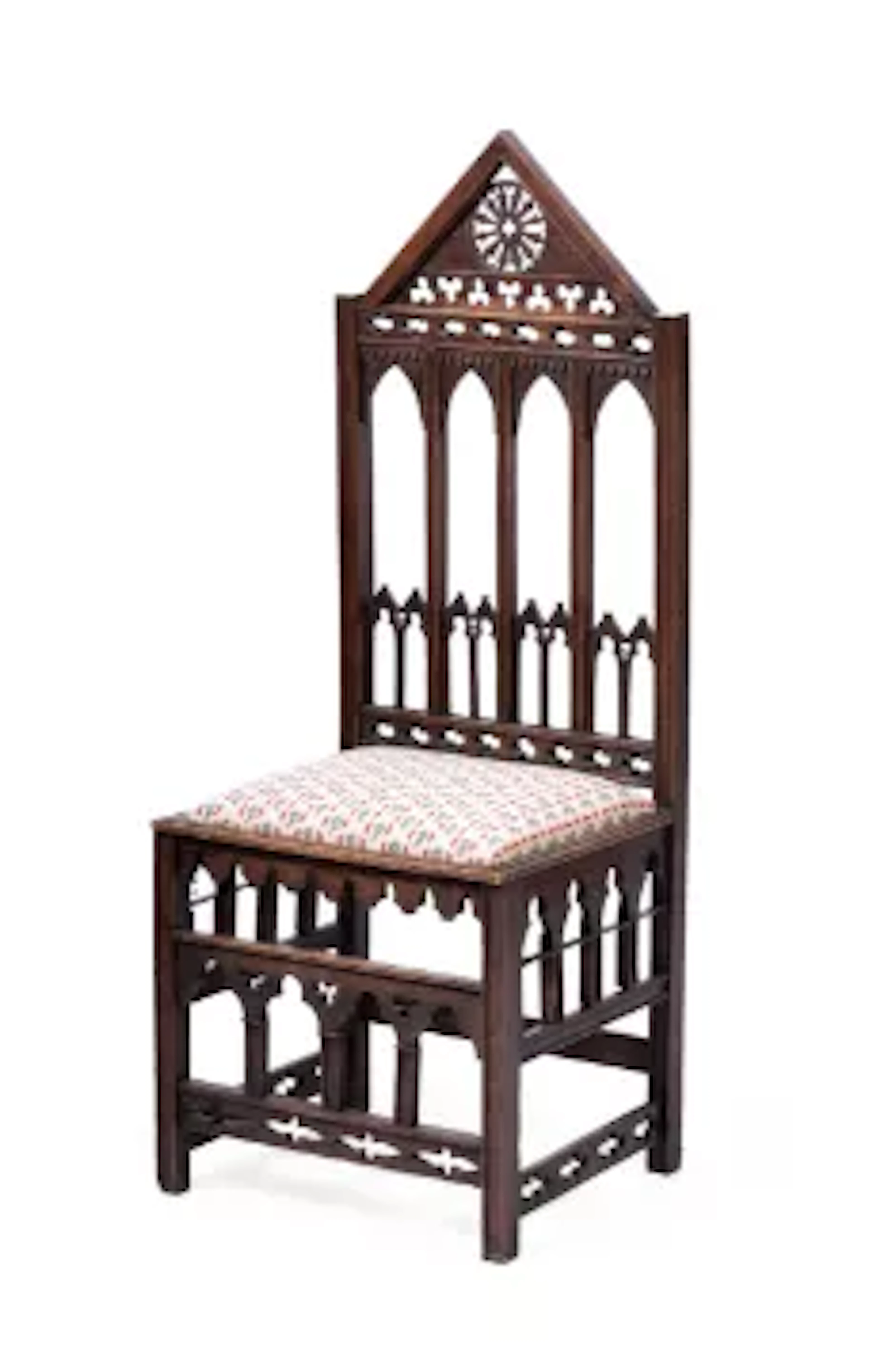 AN OAK GOTHIC REVIVAL SIDE CHAIR, LATE 19TH CENTURY