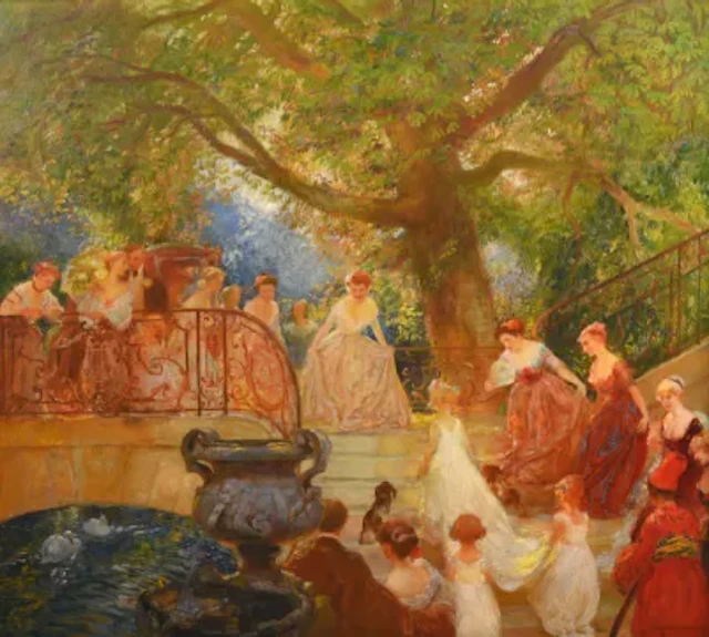 GASTON LA TOUCHE (FRENCH 1854-1913), THE VISIT OF THE PRINCESSE ROYALE