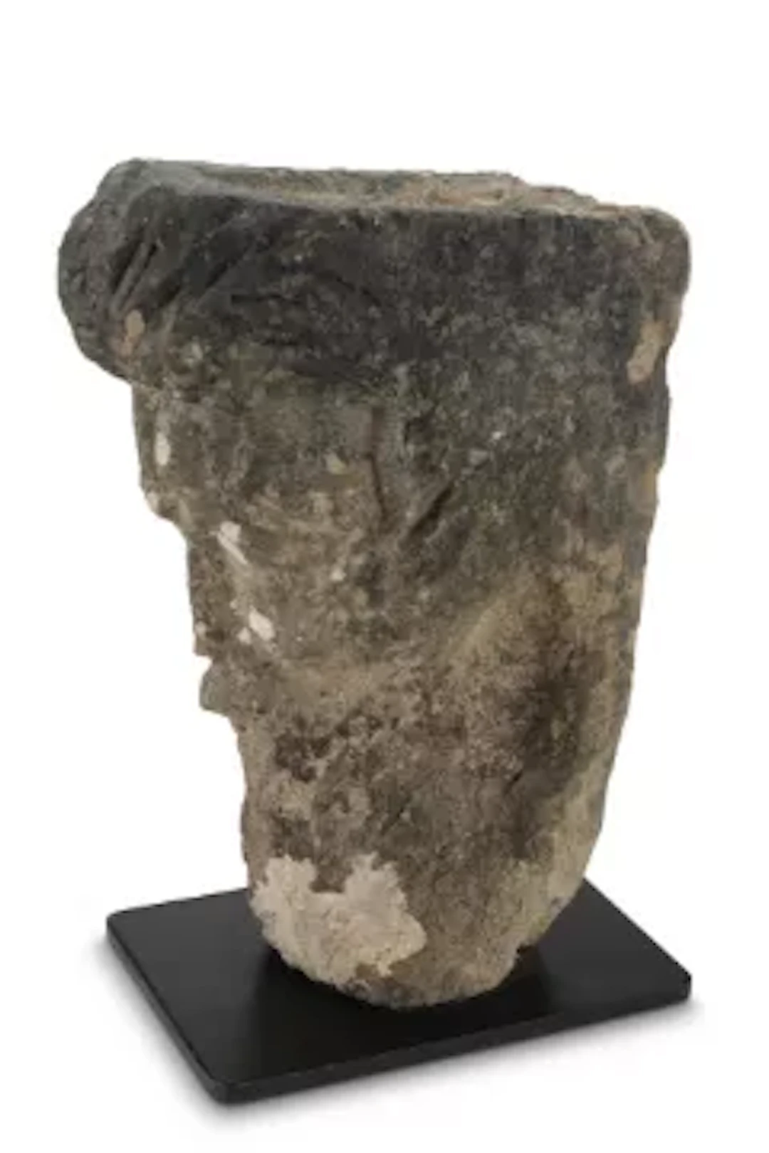 A CARVED STONE HEAD, ENGLISH, MEDIEVAL