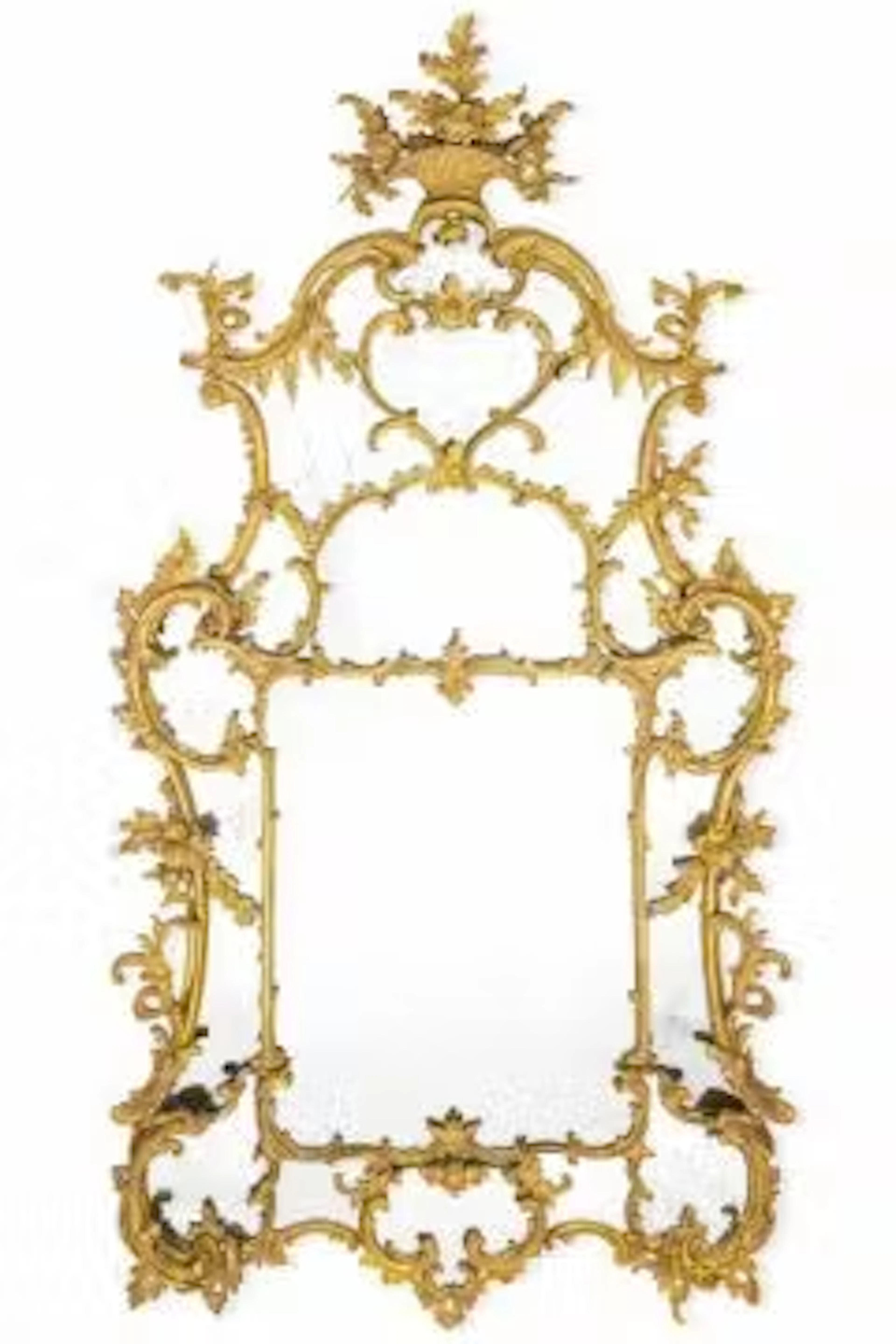 ‡ A GEORGE III GILTWOOD OVERMANTEL MIRROR, CIRCA 1760