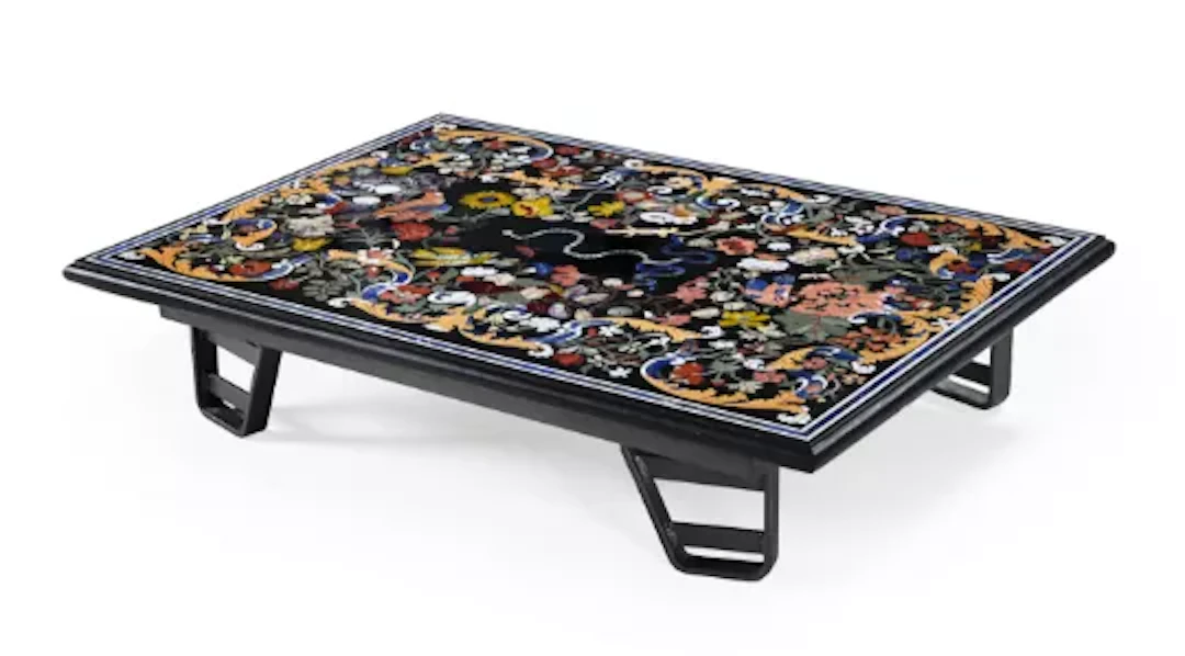 AFTER JACOPO LIGOZZI (ITALIAN, 1547-1627), ﻿﻿PIETRA DURA MOUNTED LOW