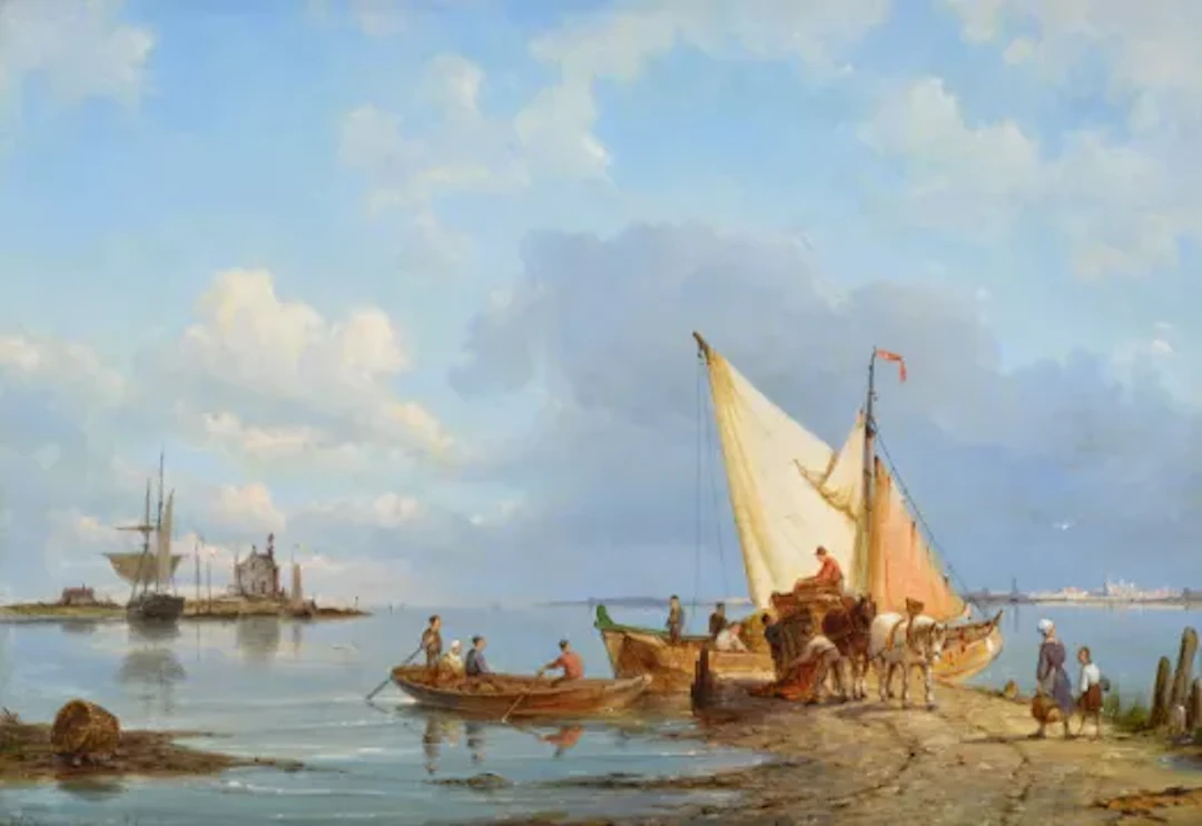 PIETER CORNELIS DOMMERSHUIJZEN (DUTCH 1834-1908), DELZYL ON THE ZUIDER ZEE